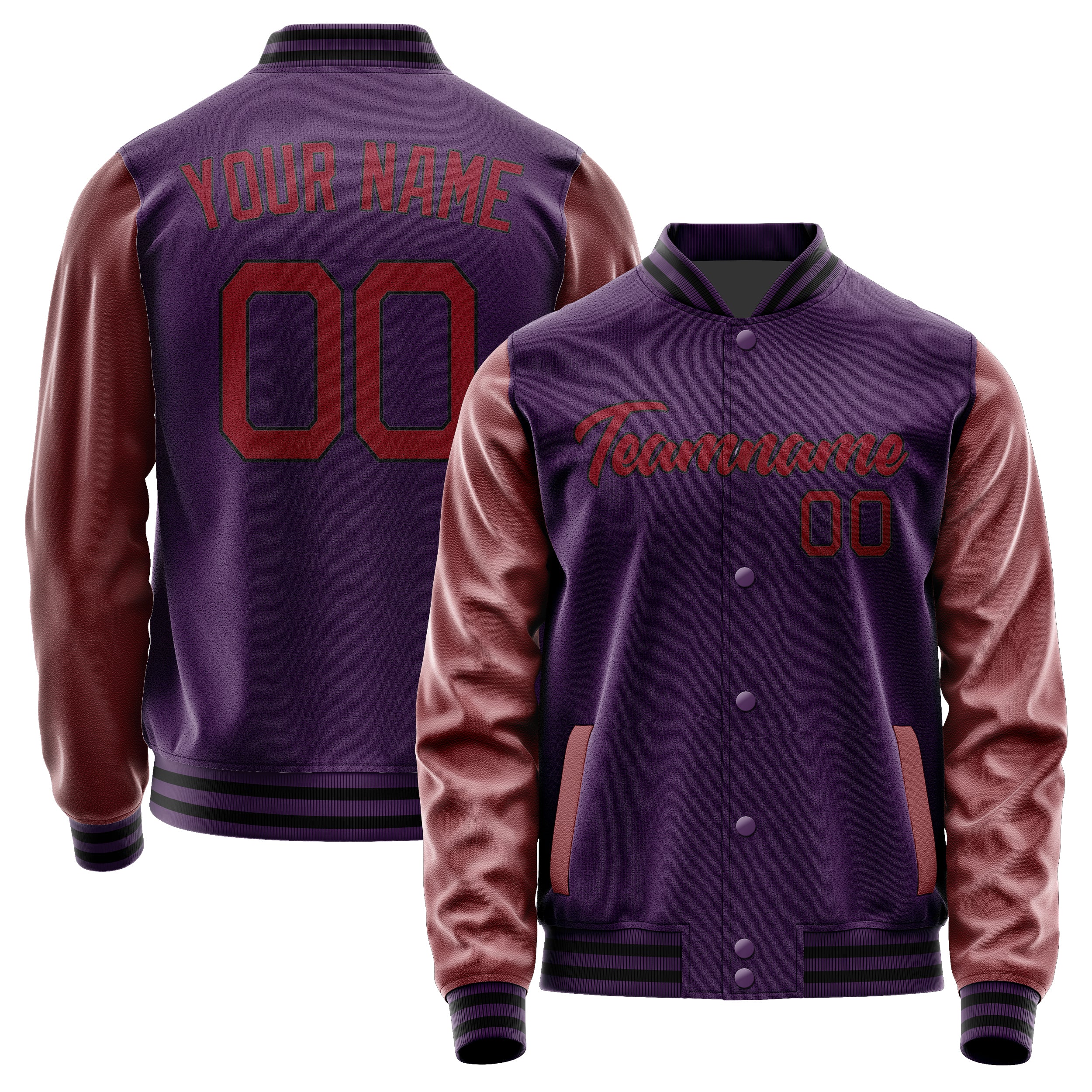 Custom Purple Crimson Red Jacket JA0707150717B21715