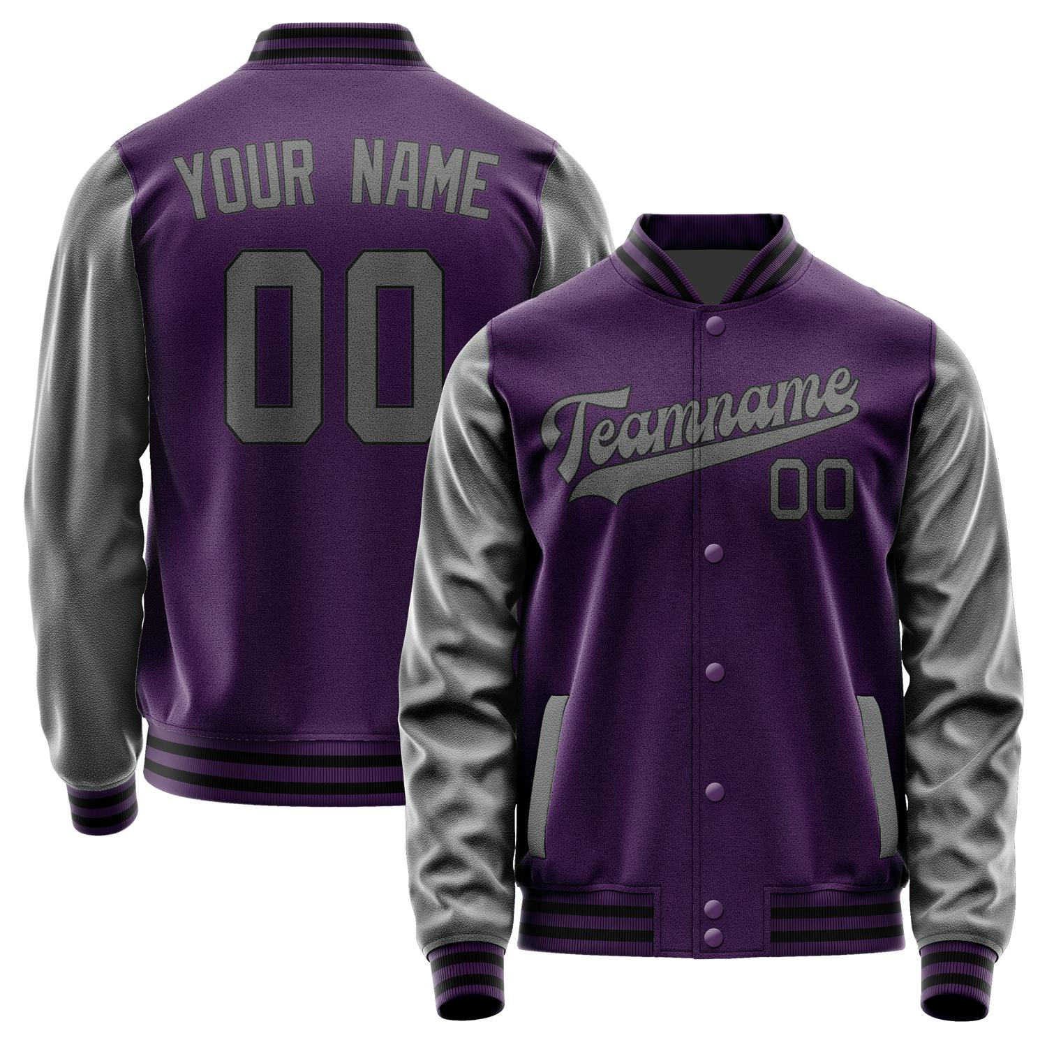 Custom Purple Dark Grey Jacket JA0707200717B31720