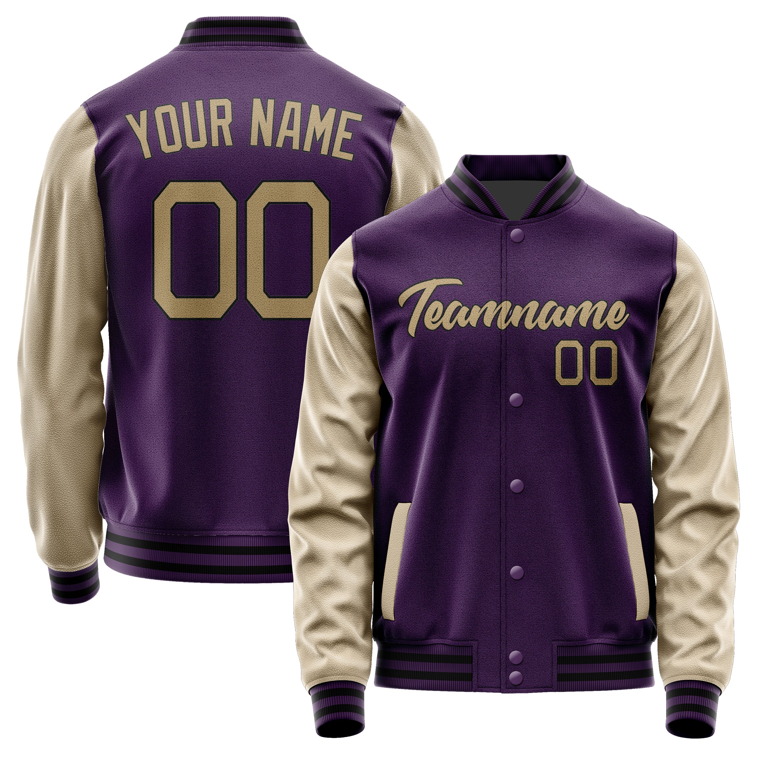 Custom Purple Light Khaki Jacket JA0707250717B21725