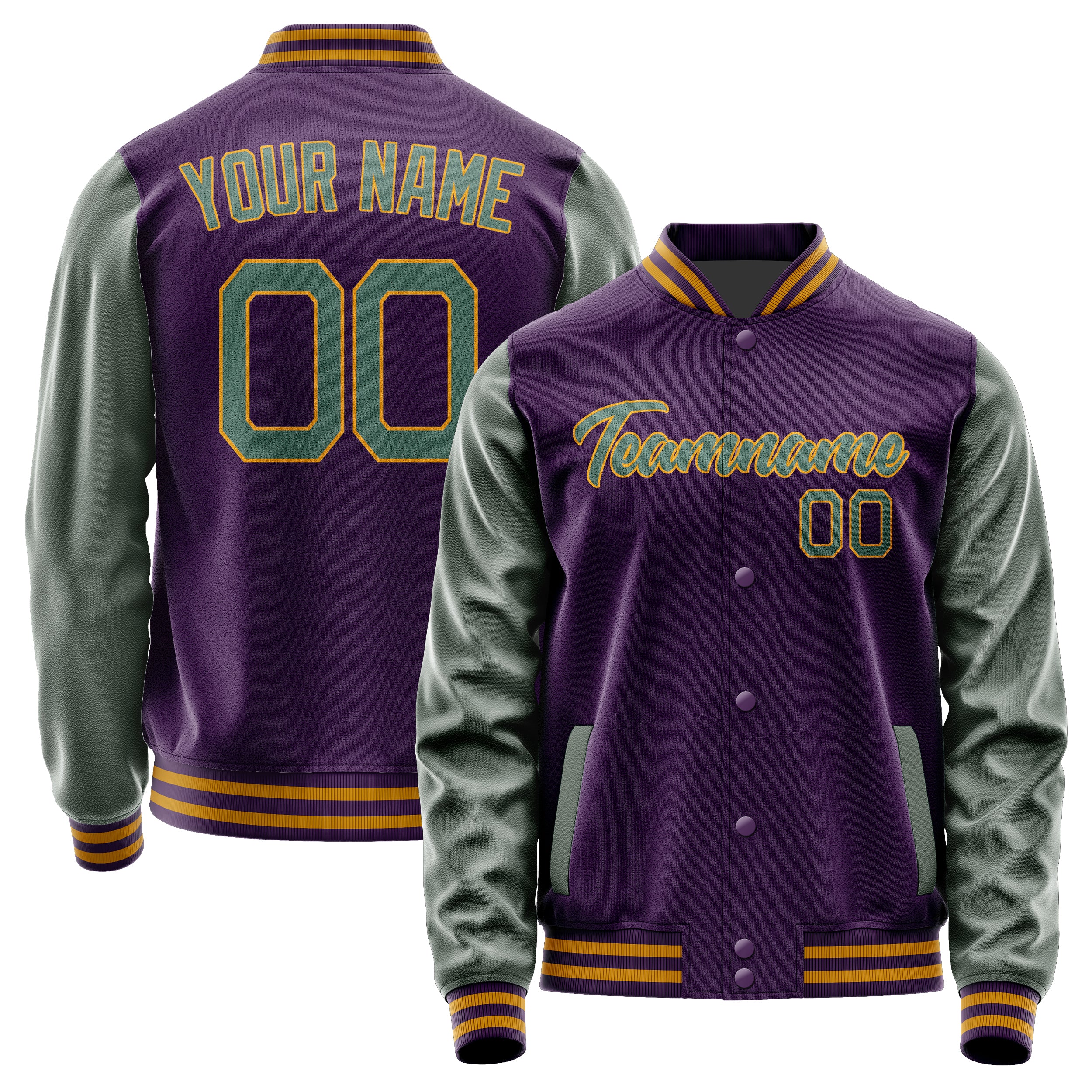 Custom Purple Blue Green Jacket JA0707270719B21927