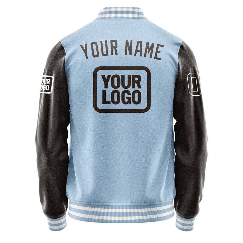 Custom Light Blue Brown Jacket JA080801081818010118