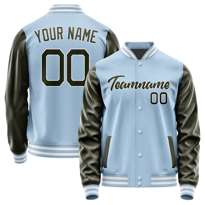 Custom Light Blue Olive Jacket JA0808020818B21802