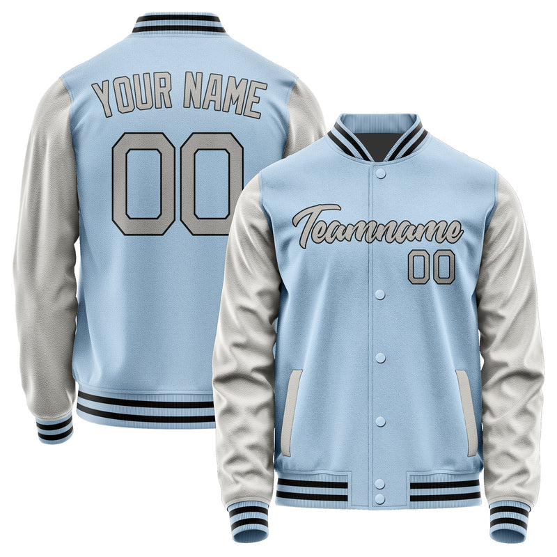 Custom Light Blue Gray Jacket JA0808040817B21704