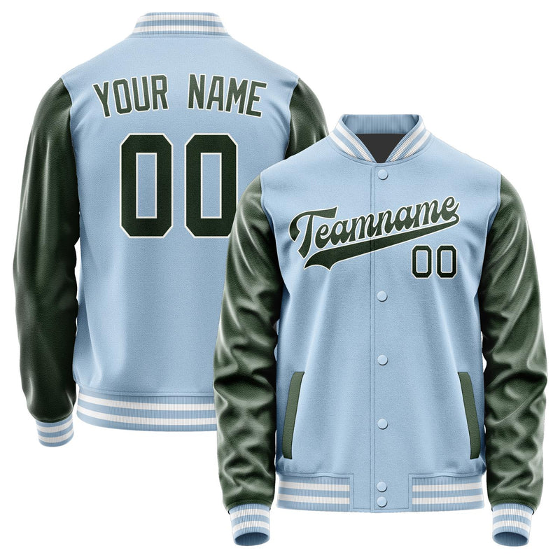 Custom Light Blue Dark Green Jacket JA0808060818B31806