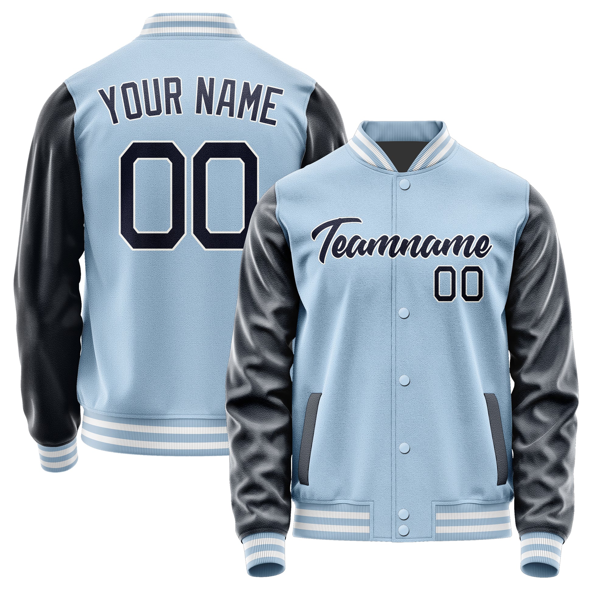 Custom Light Blue Navy Jacket JA0808110818B21811
