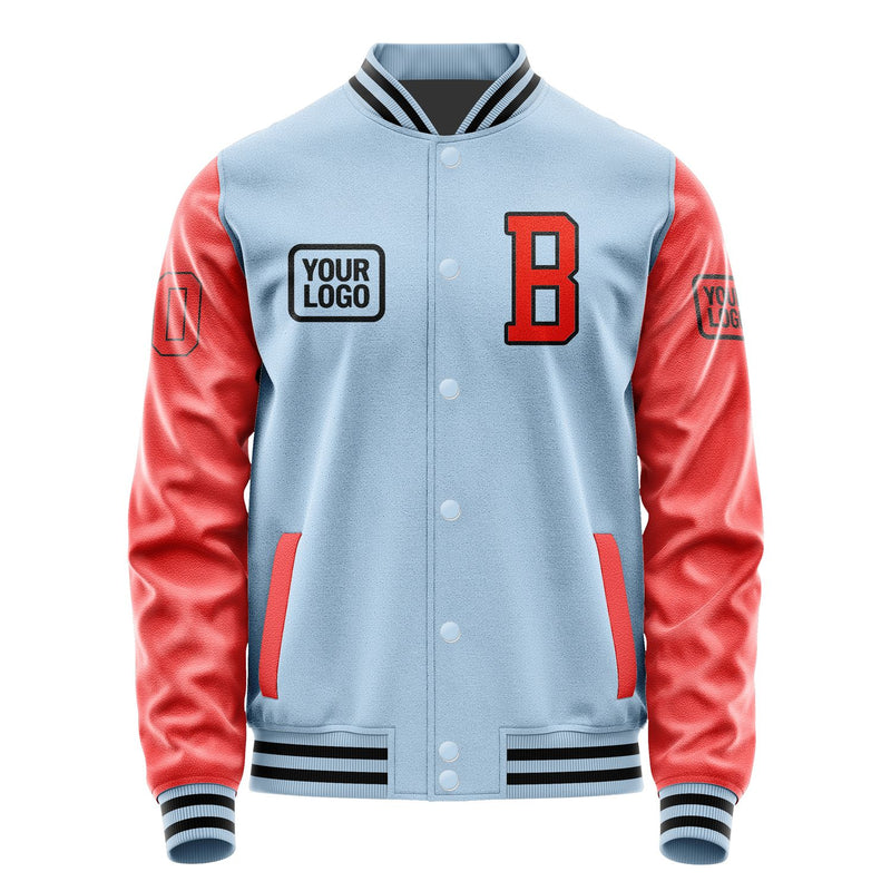 Custom Light Blue Orange Red Jacket JA080812081717121217