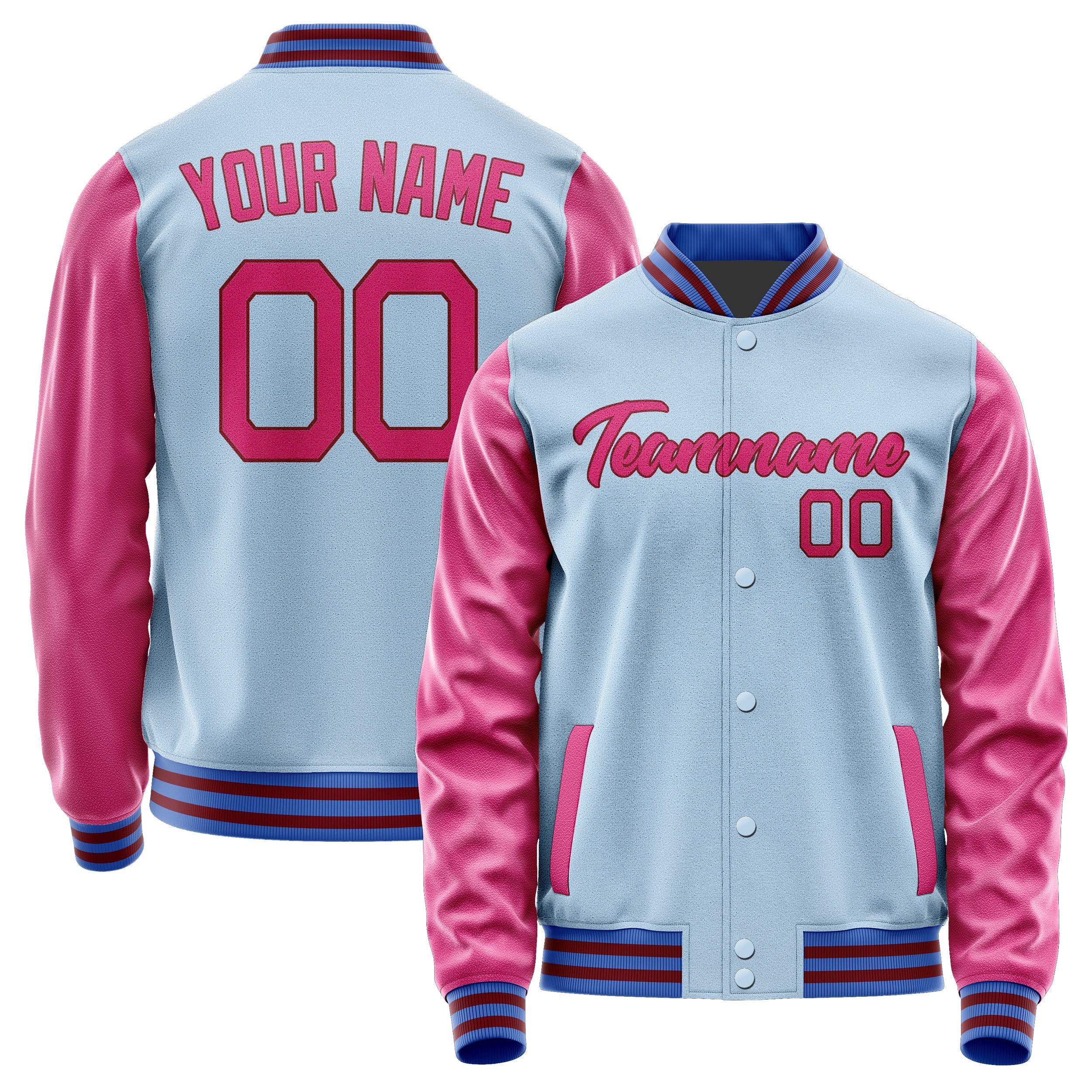 Custom Light Blue Pink Jacket JA0808130915B21513