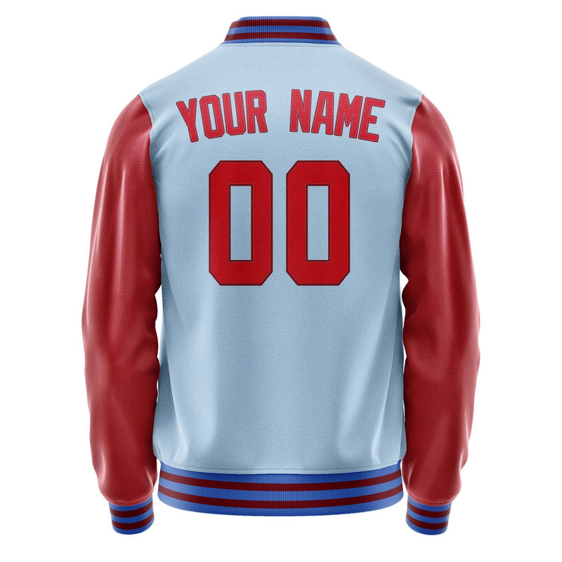 Custom Light Blue Red Jacket JA0808140915B31514