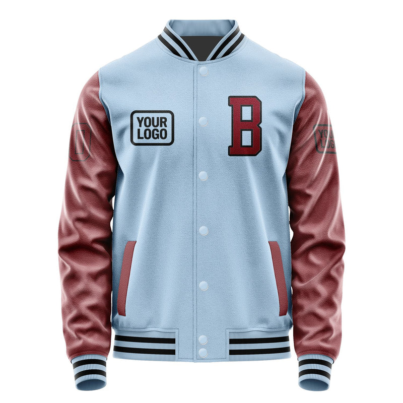 Custom Light Blue Crimson Red Jacket JA080815081717151517