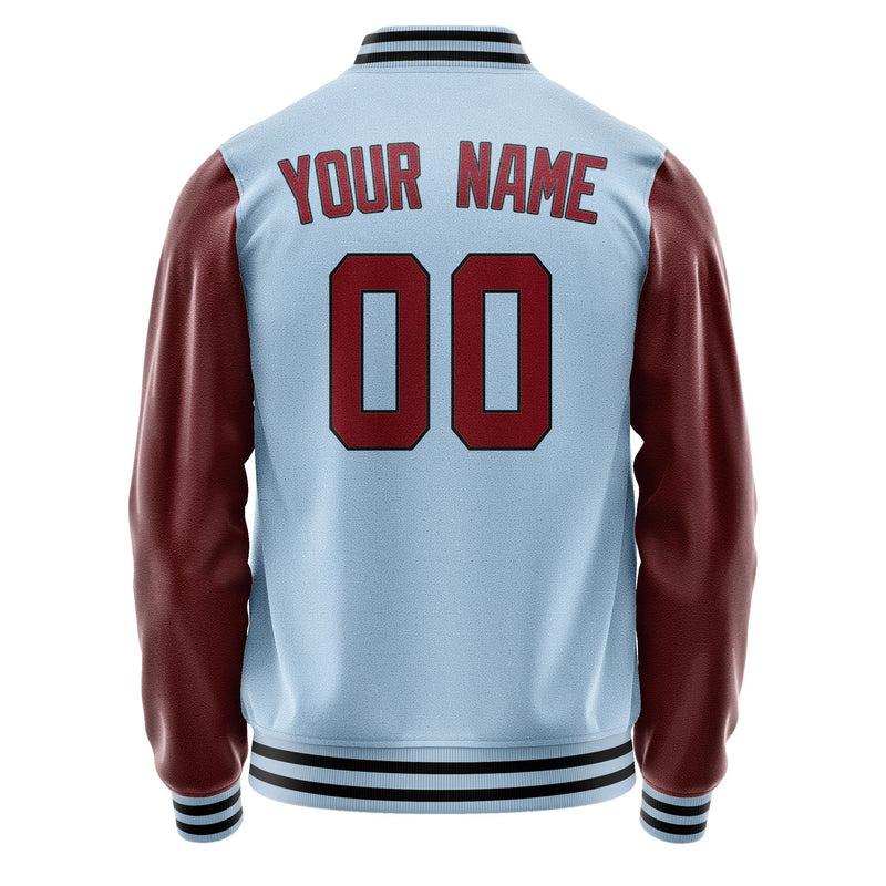 Custom Light Blue Crimson Red Jacket JA0808150817B31715