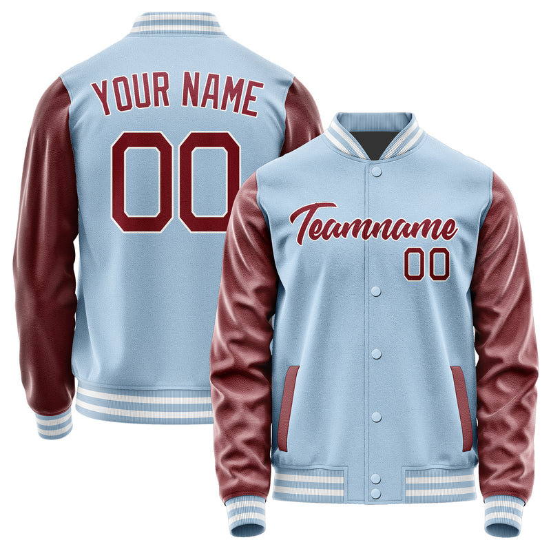 Custom Light Blue Crimson Red Jacket JA0808150818B21815