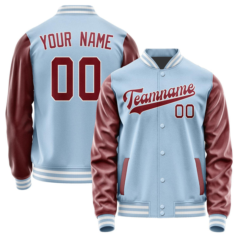 Custom Light Blue Crimson Red Jacket JA0808150818B31815