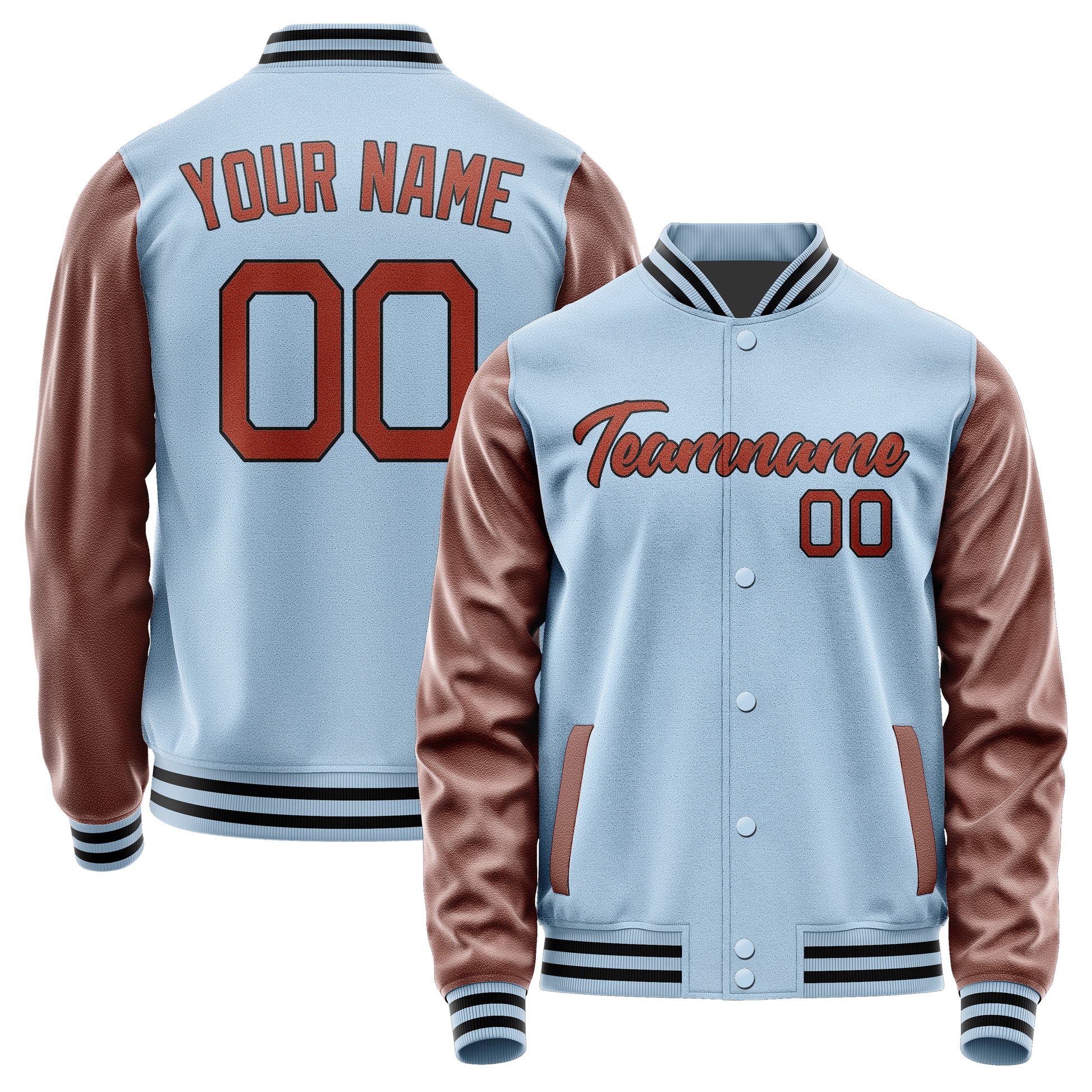 Custom Light Blue Coral Red Jacket JA0808160817B21716