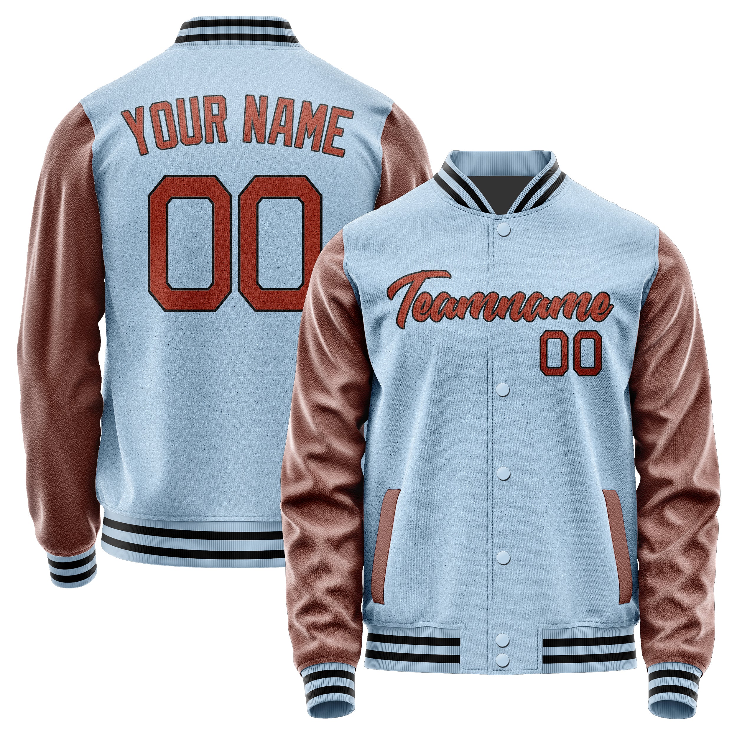 Custom Light Blue Coral Red Jacket JA0808160817B21716