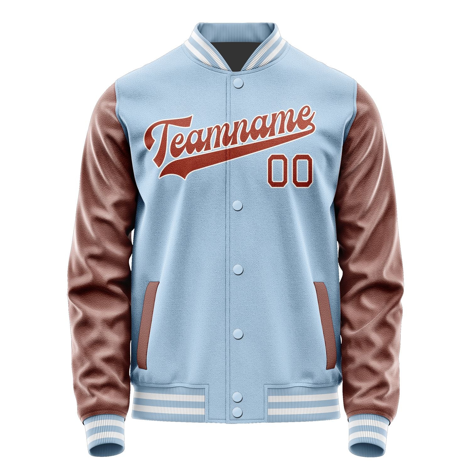 Custom Light Blue Coral Red Jacket JA0808160818B31816