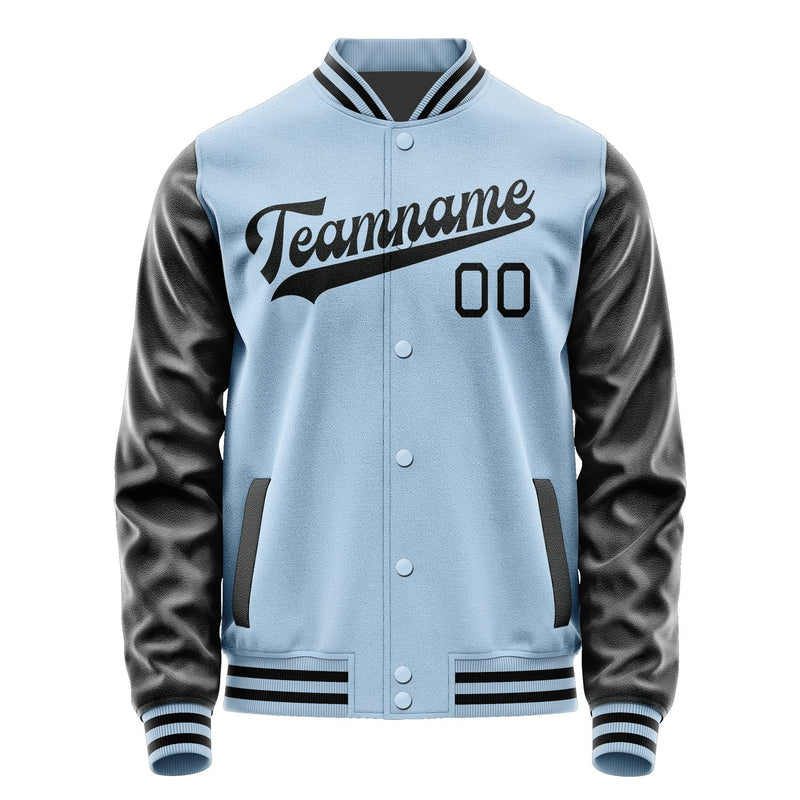 Custom Light Blue Black Jacket JA0808170817B31717