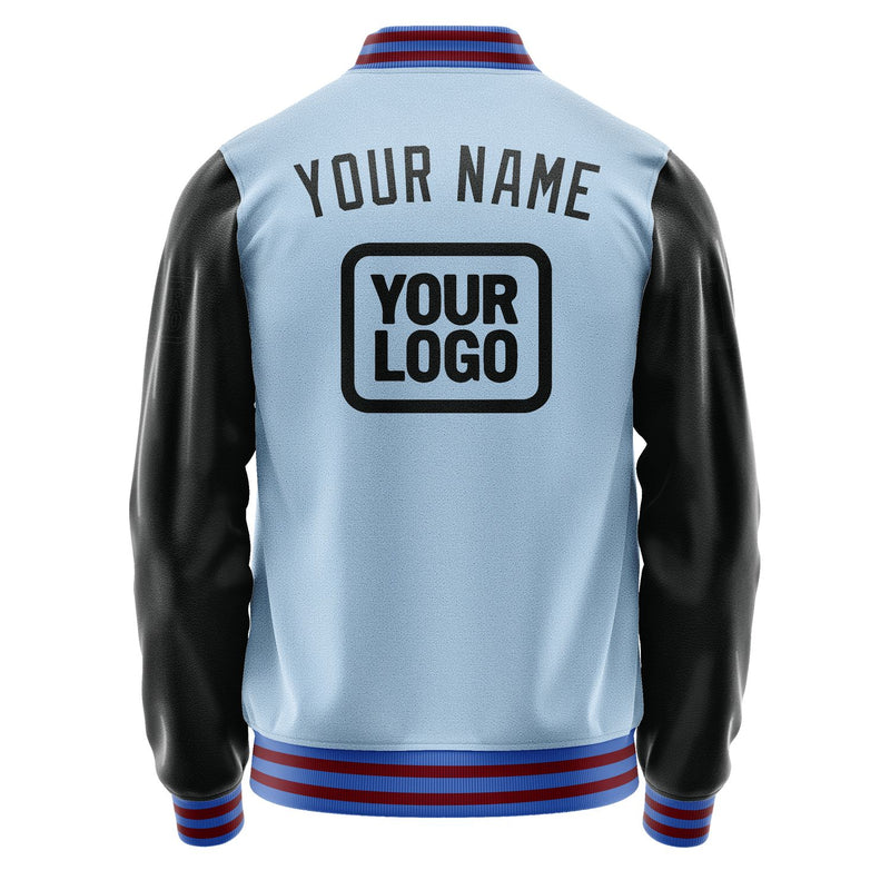 Custom Light Blue Black Jacket JA080817091517171717