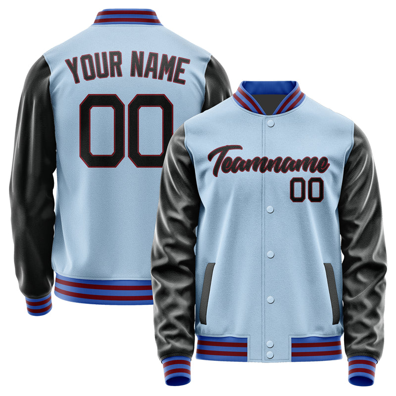 Custom Light Blue Black Jacket JA0808170915B21517