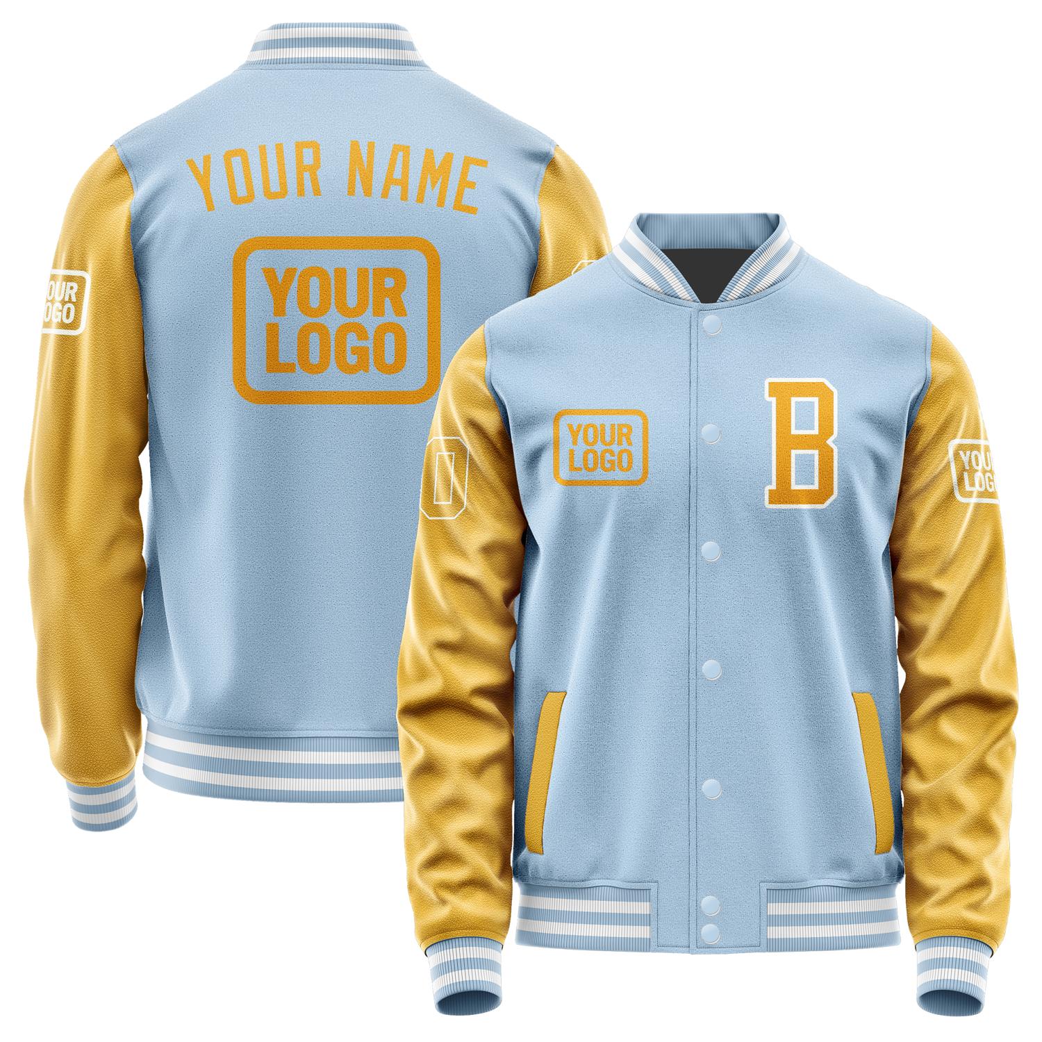 Custom Light Blue Yellow Jacket JA080819081818191918