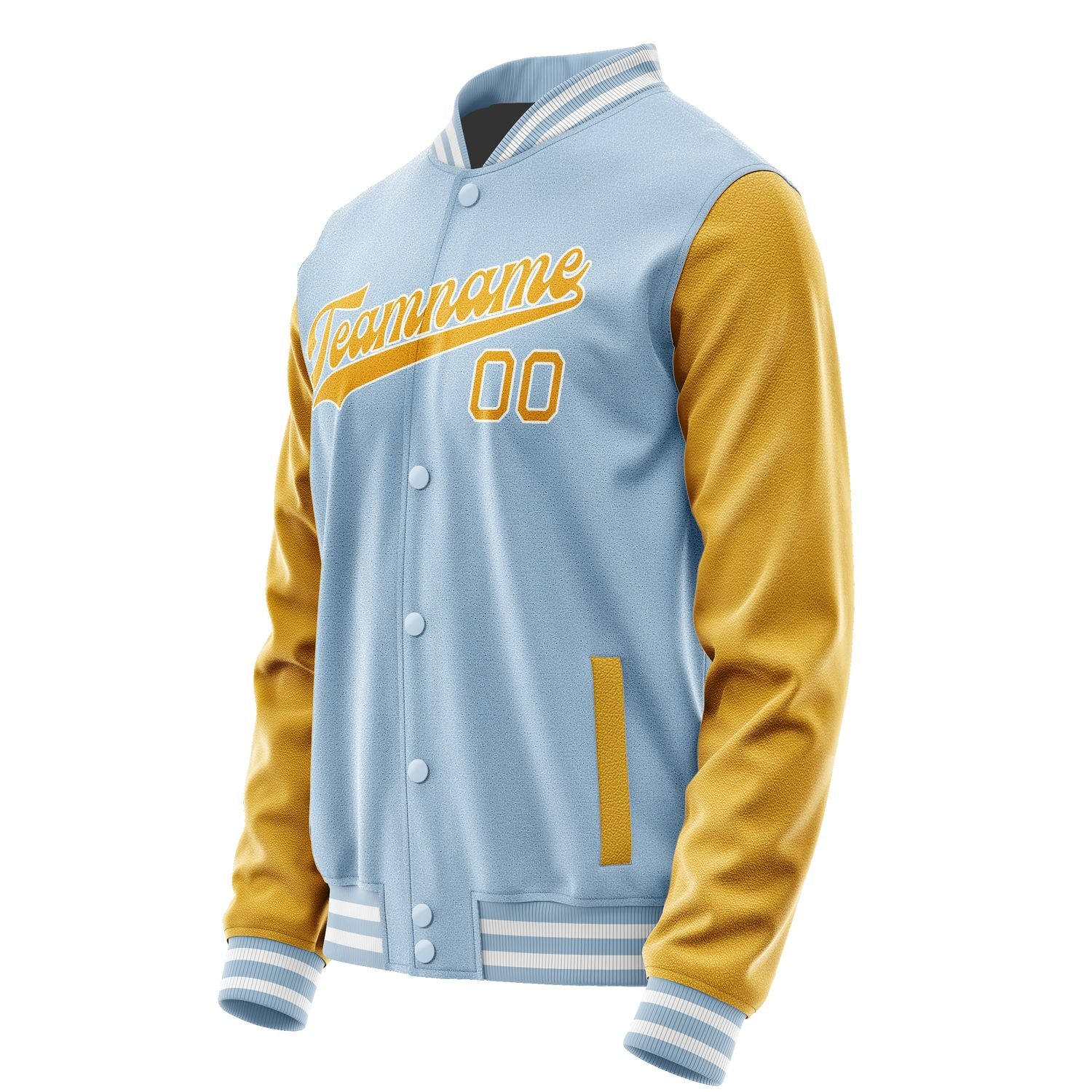Custom Light Blue Yellow Jacket JA0808190818B31819