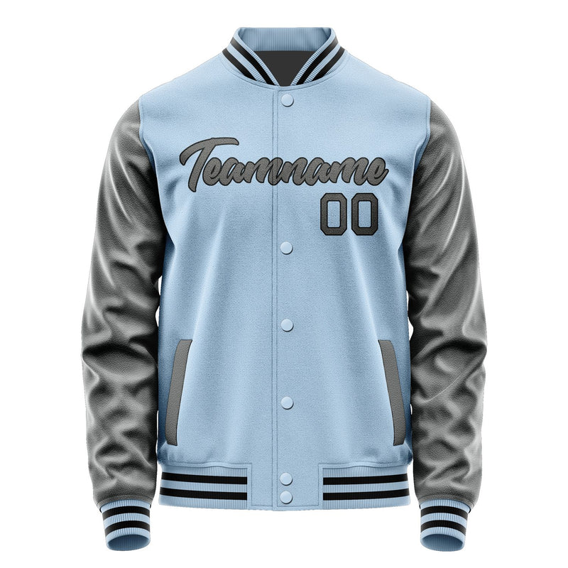 Custom Light Blue Dark Grey Jacket JA0808200817B21720