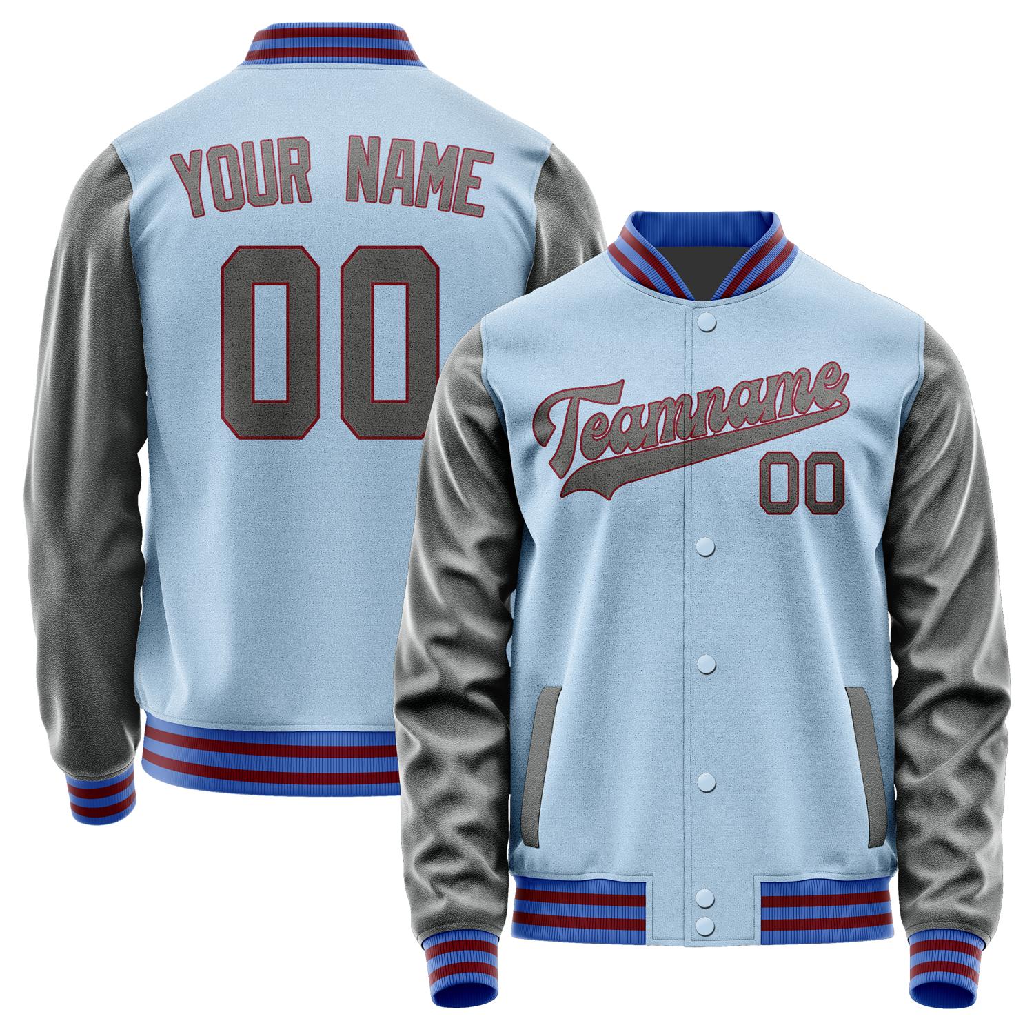Custom Light Blue Dark Grey Jacket JA0808200915B31520