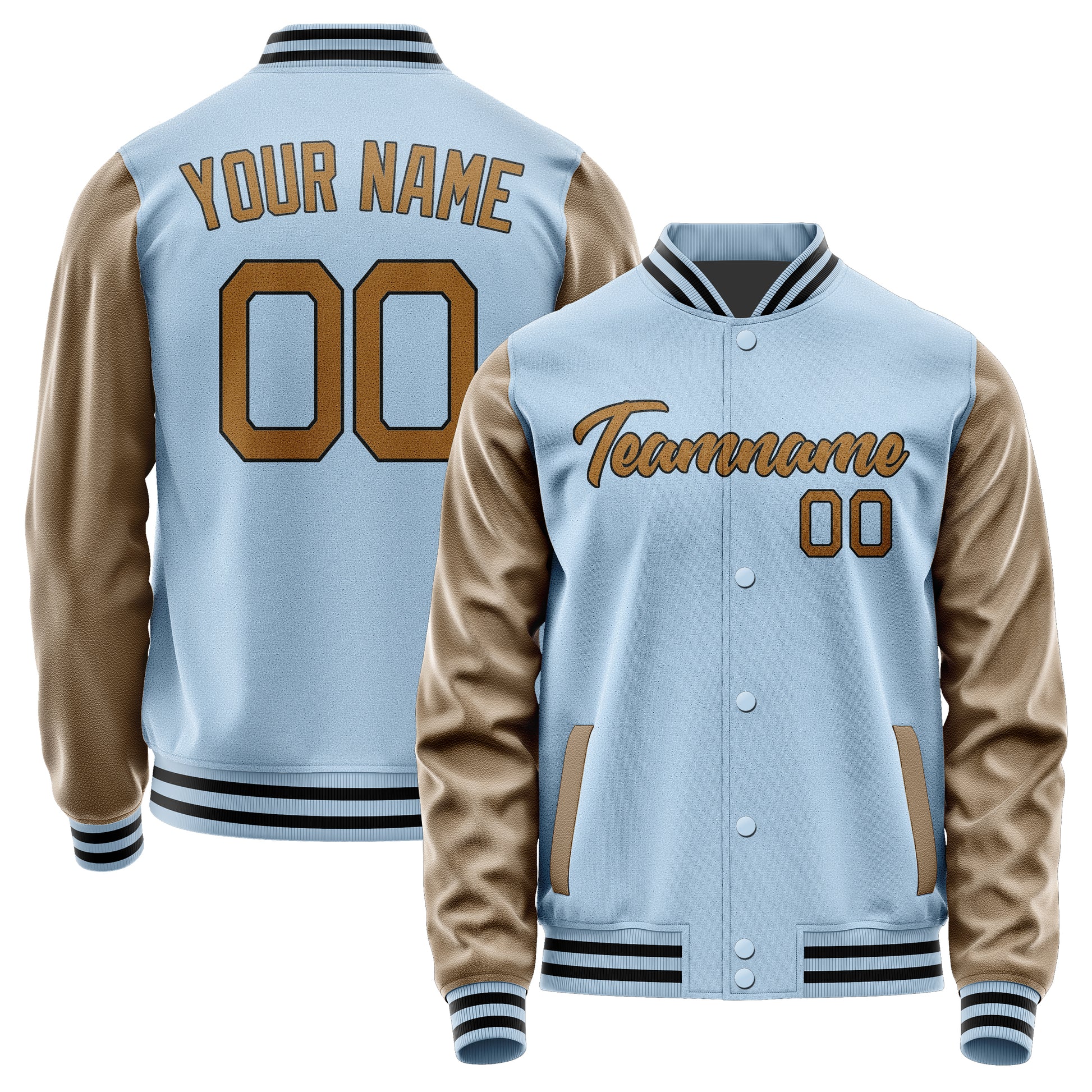 Custom Light Blue Khaki Jacket JA0808220817B21722