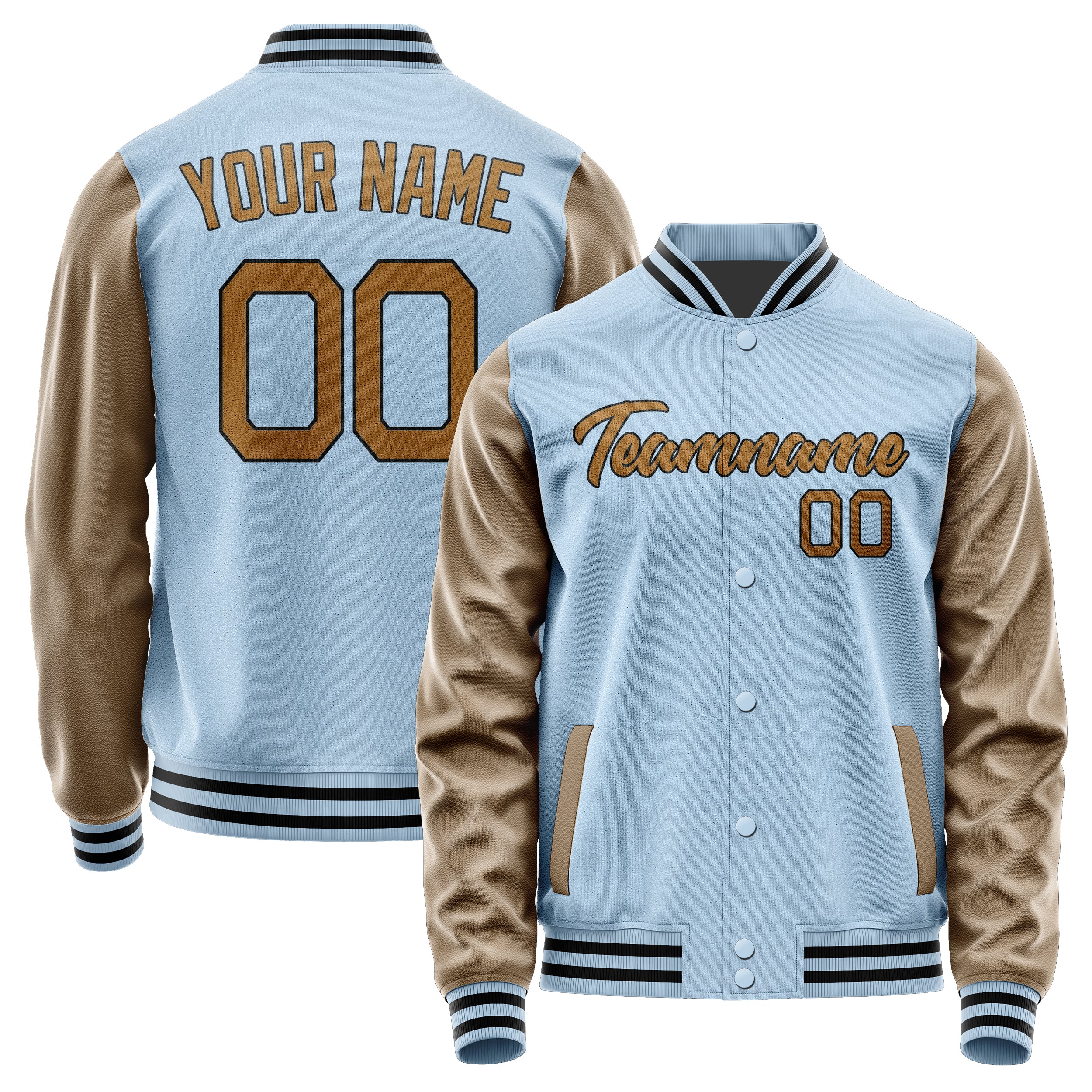 Custom Light Blue Khaki Jacket JA0808220817B21722