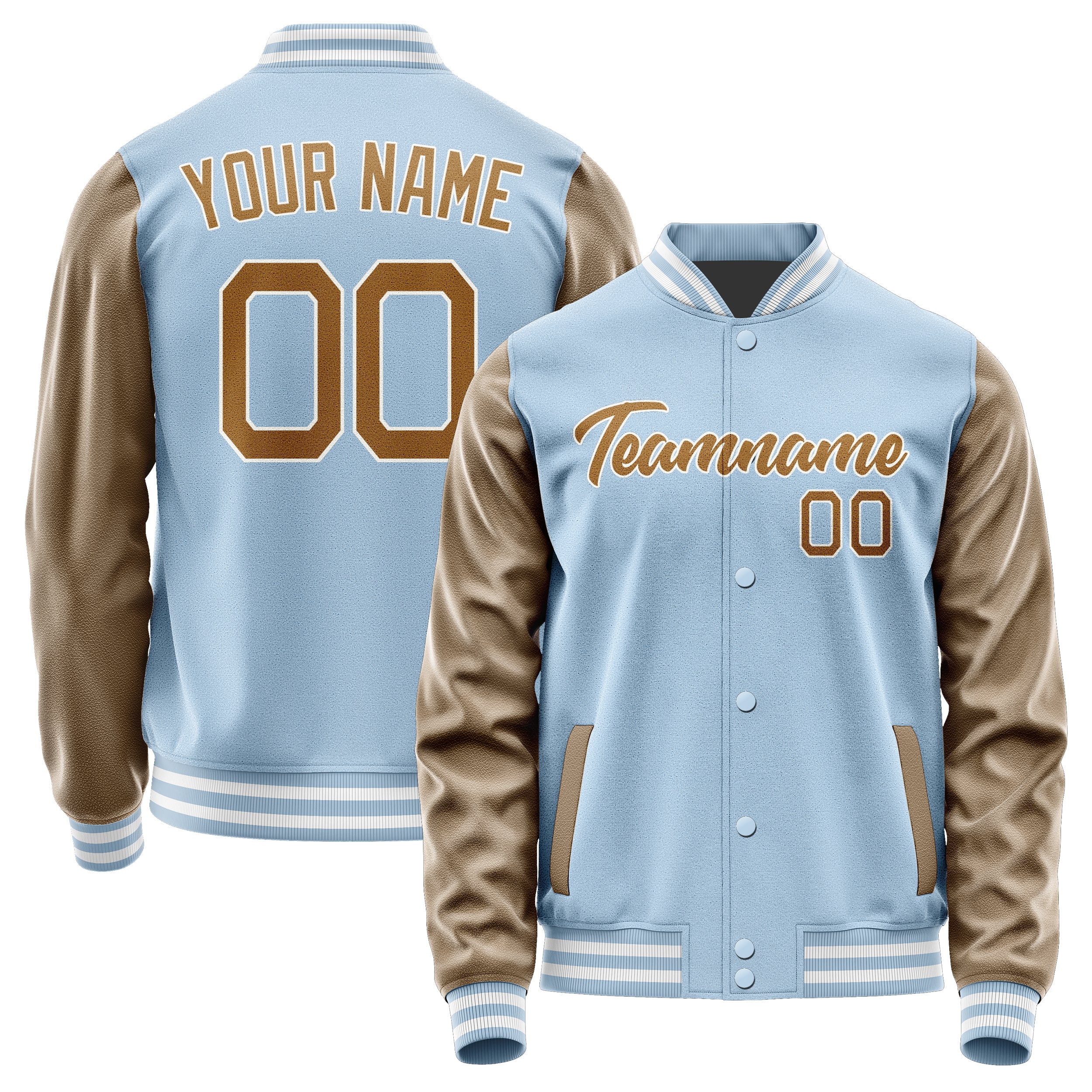 Custom Light Blue Khaki Jacket JA0808220818B21822