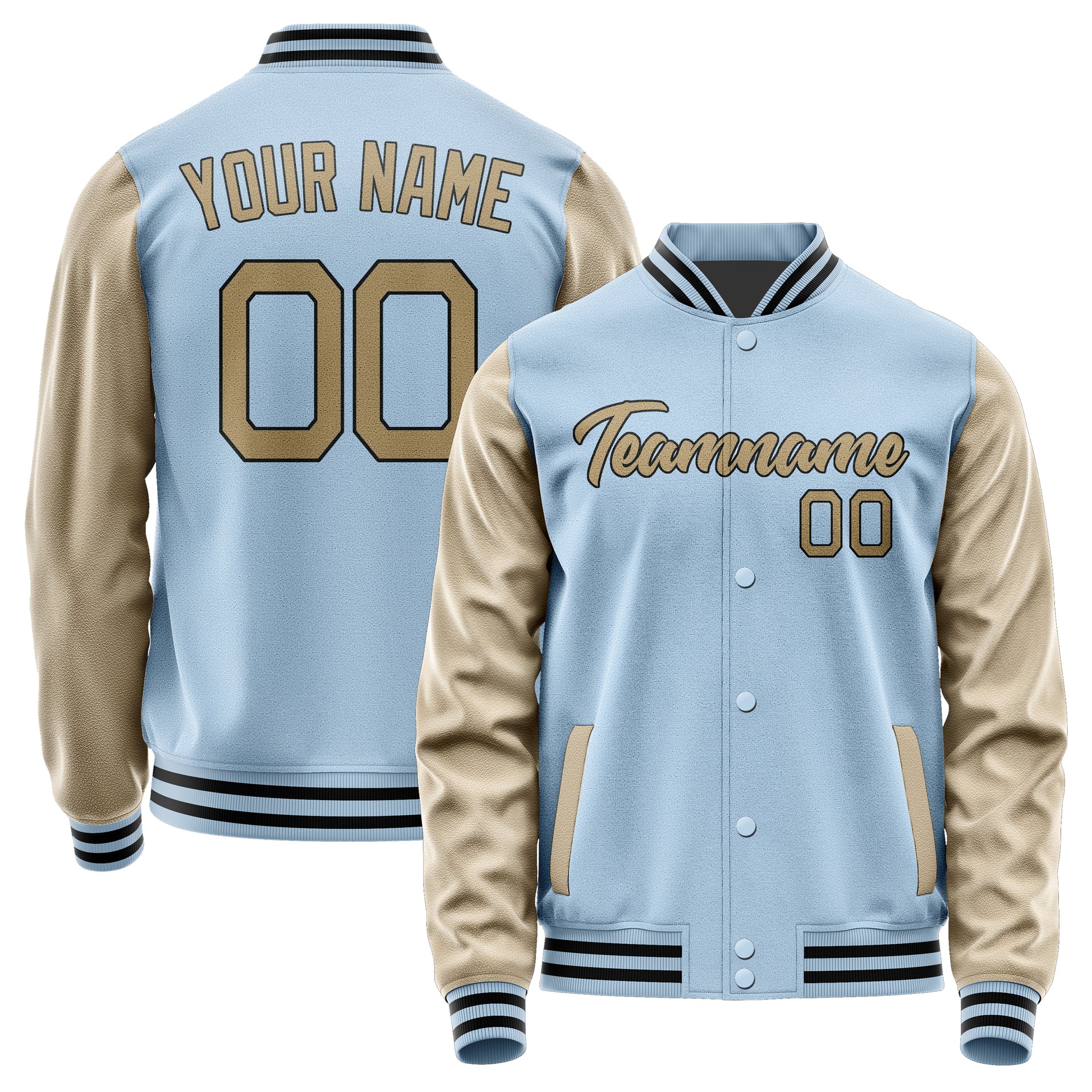 Custom Light Blue Light Khaki Jacket JA0808250817B21725