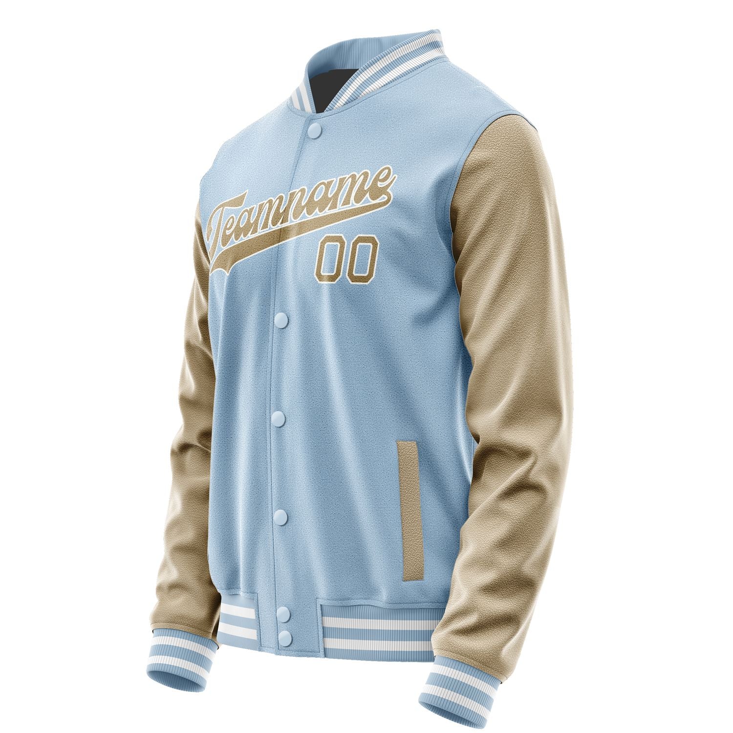 Custom Light Blue Light Khaki Jacket JA0808250818B31825