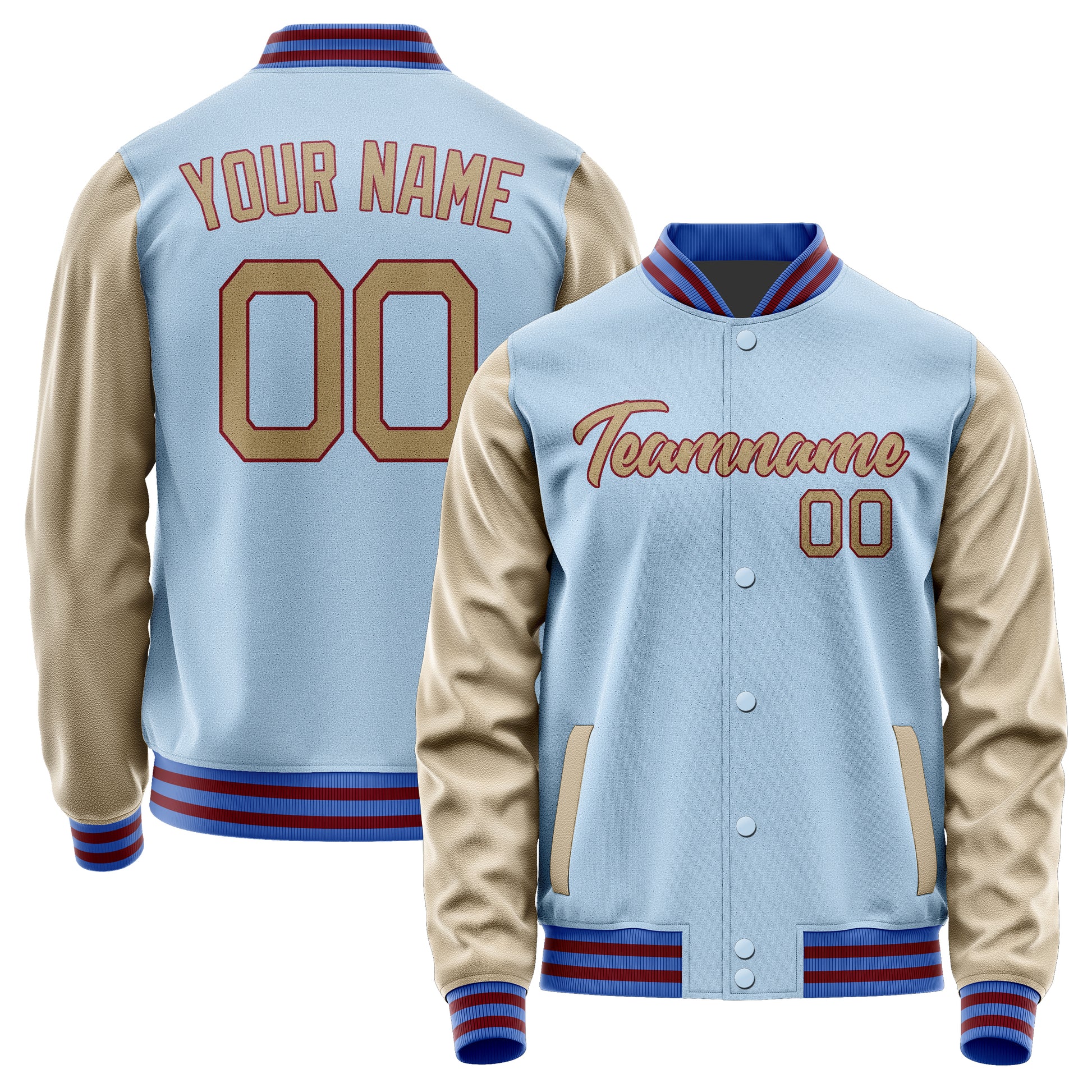 Custom Light Blue Light Khaki Jacket JA0808250915B21525