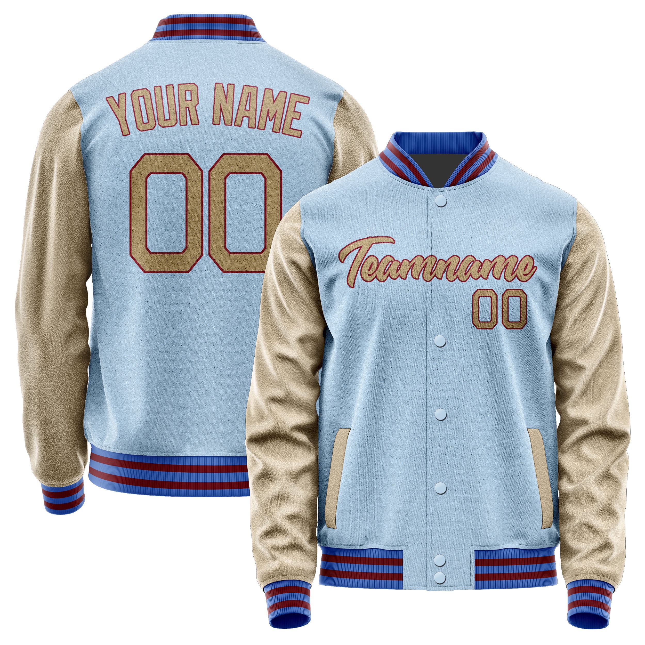 Custom Light Blue Light Khaki Jacket JA0808250915B21525