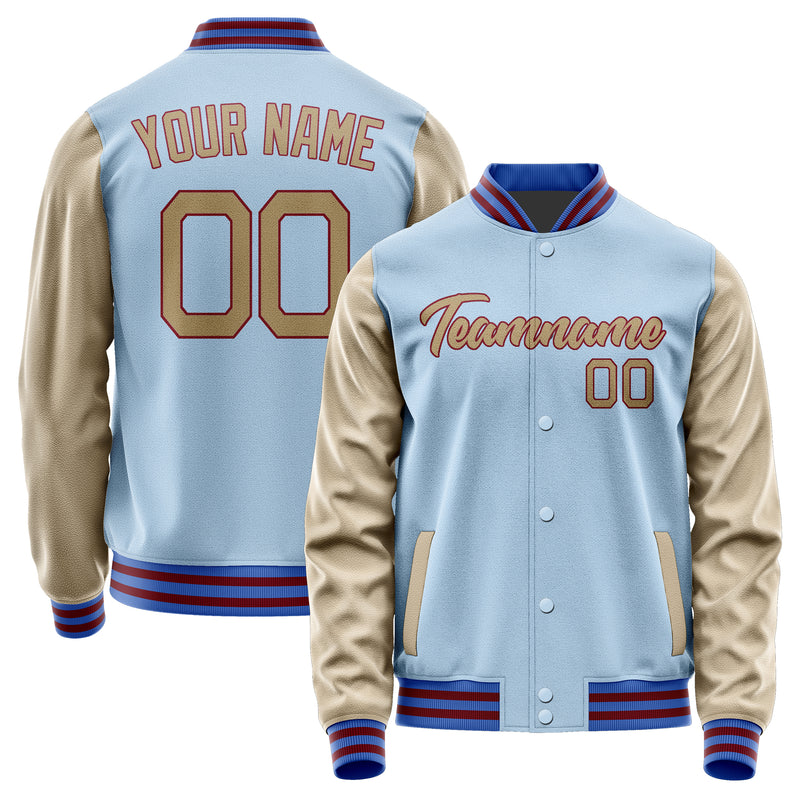 Custom Light Blue Light Khaki Jacket JA0808250915B21525