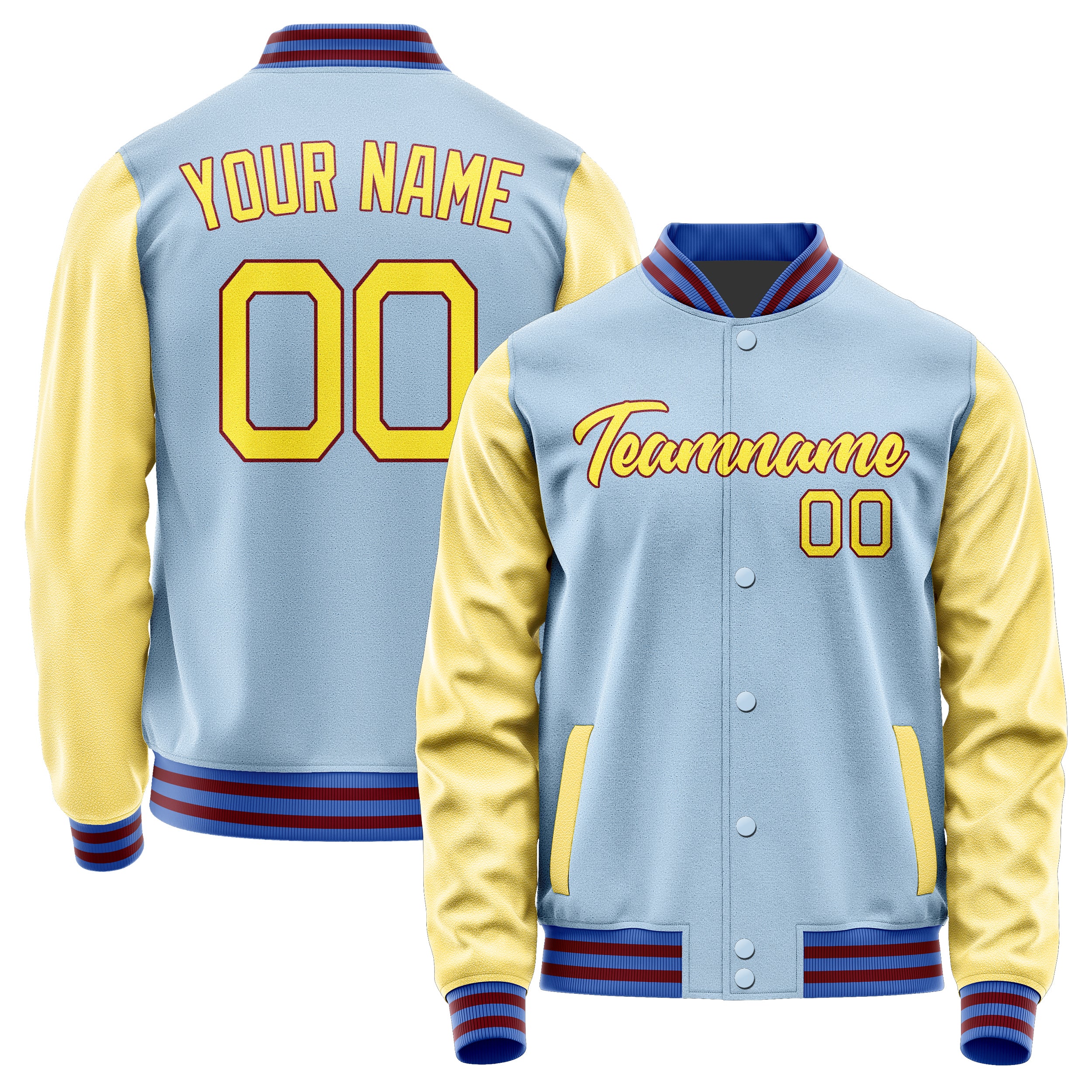 Custom Light Blue Light Yellow Jacket JA0808260915B21526