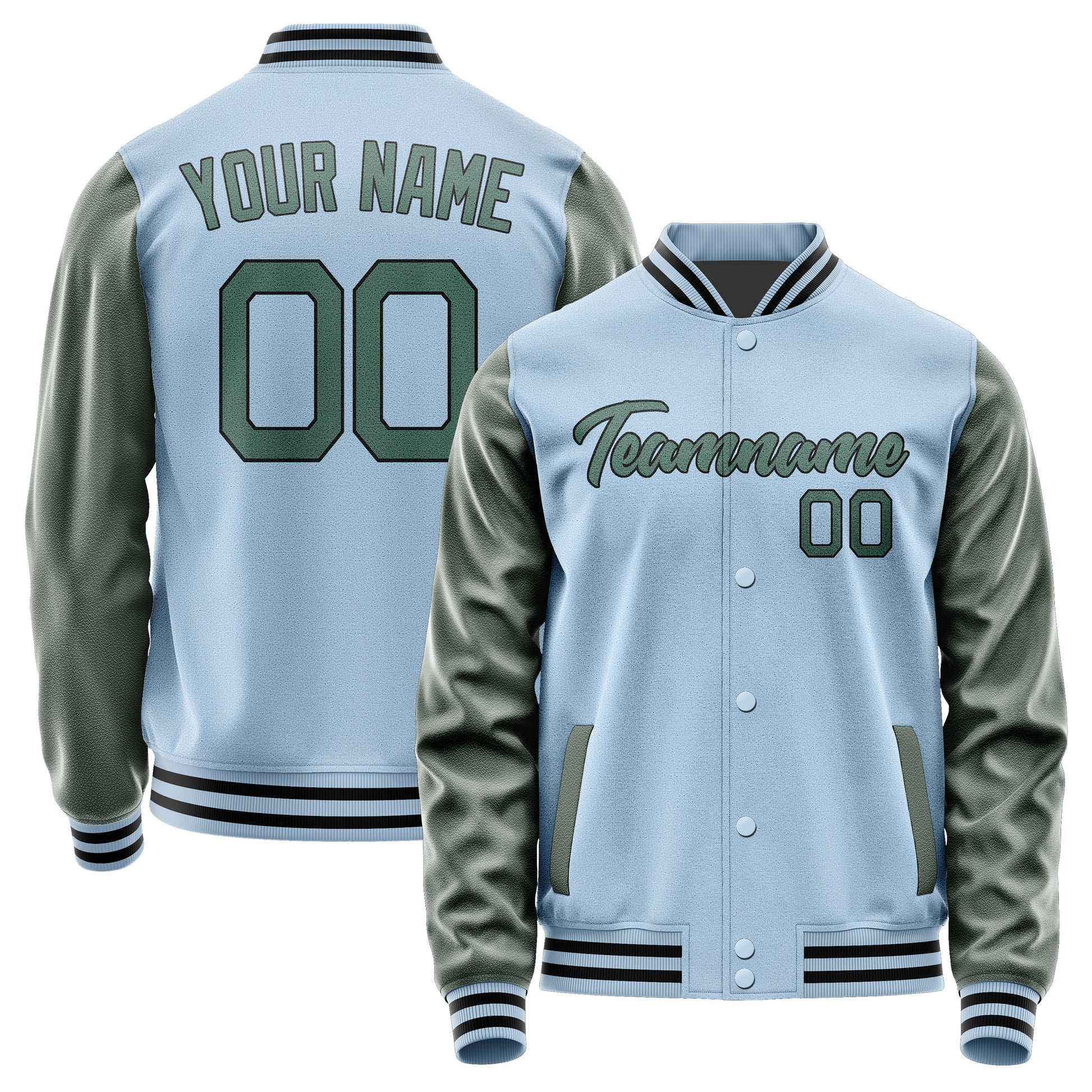 Custom Light Blue Blue Green Jacket JA0808270817B21727