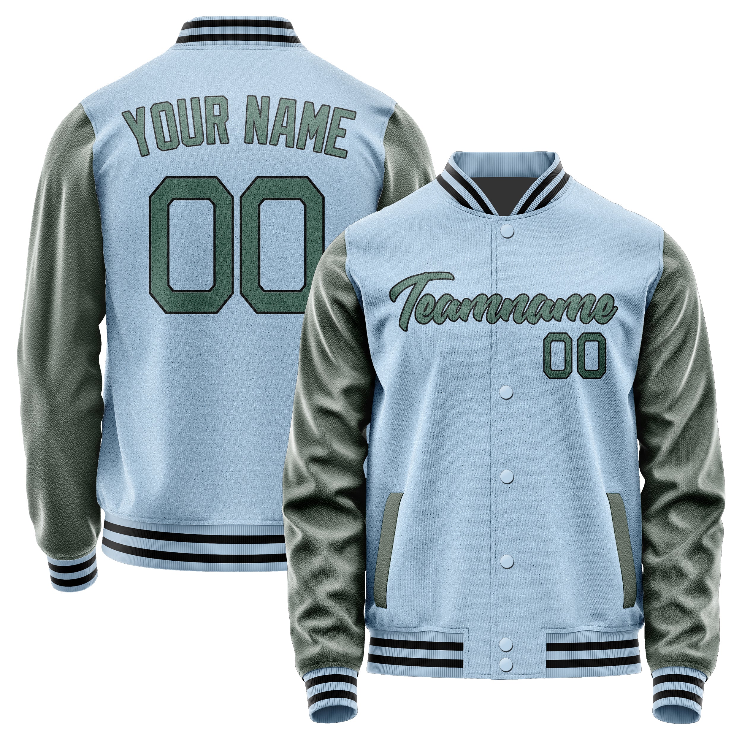 Custom Light Blue Blue Green Jacket JA0808270817B21727