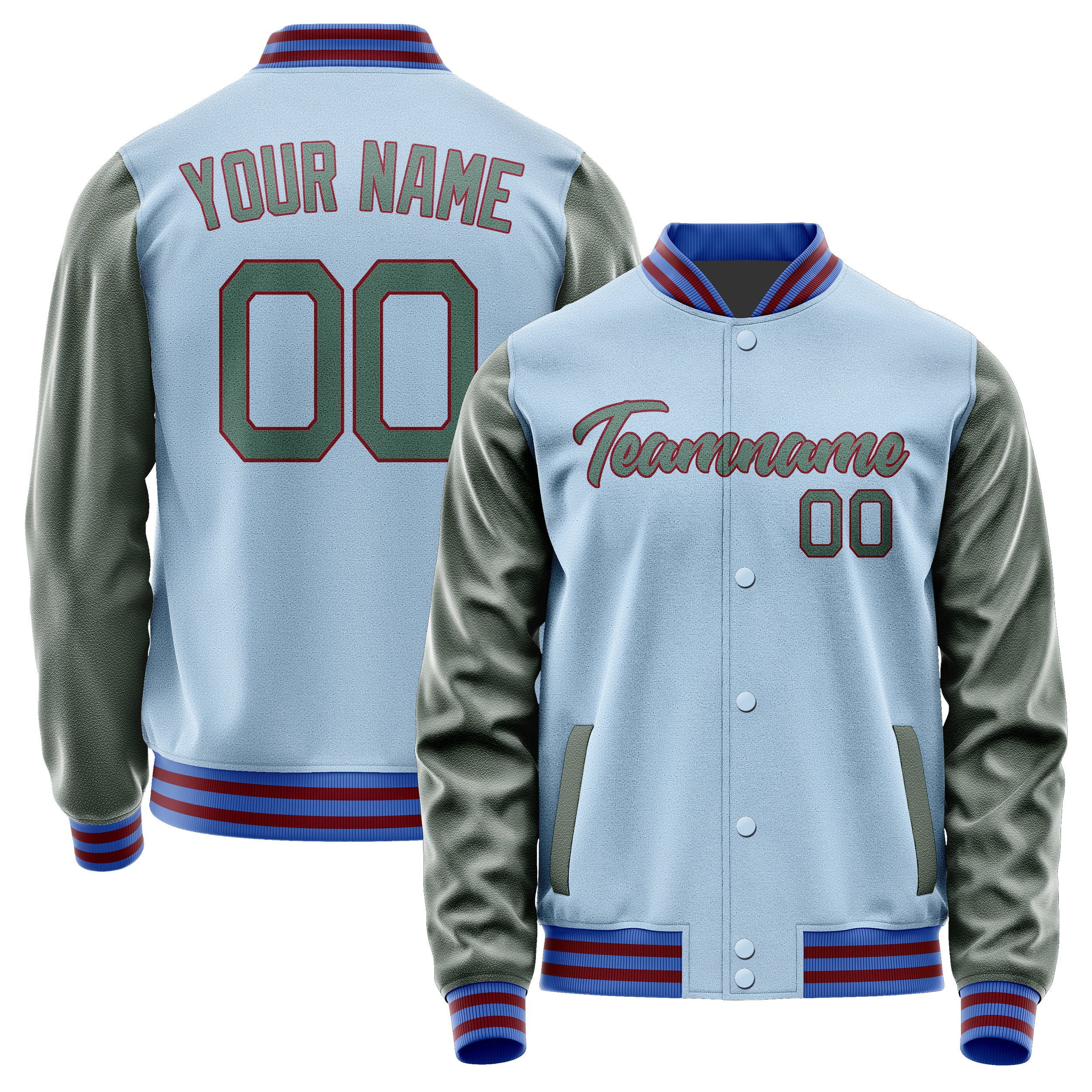 Custom Light Blue Blue Green Jacket JA0808270915B21527