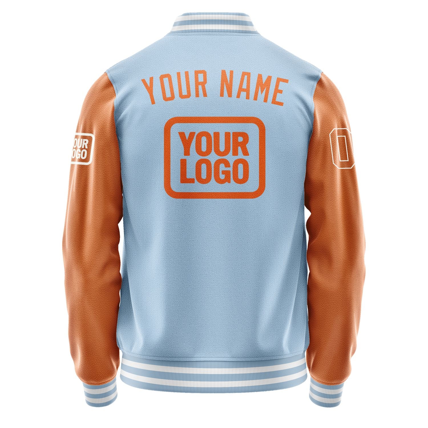Custom Light Blue Orange Jacket JA080828081818282818