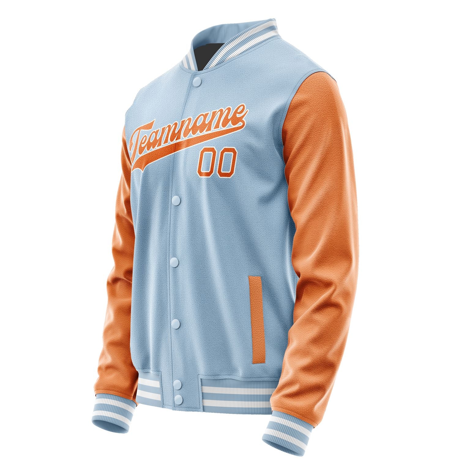 Custom Light Blue Orange Jacket JA0808280818B31828