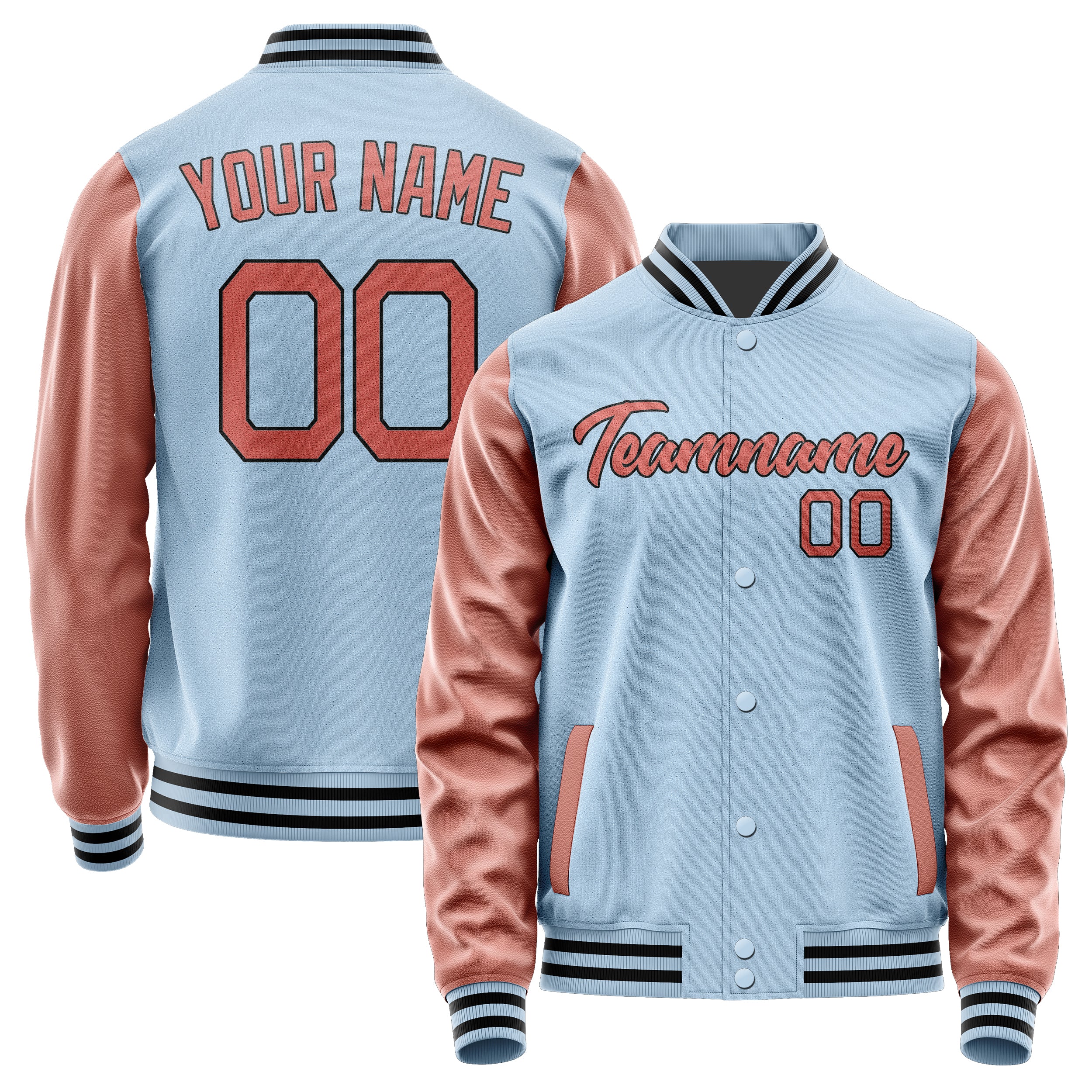 Custom Light Blue Copper Rose Jacket JA0808290817B21729