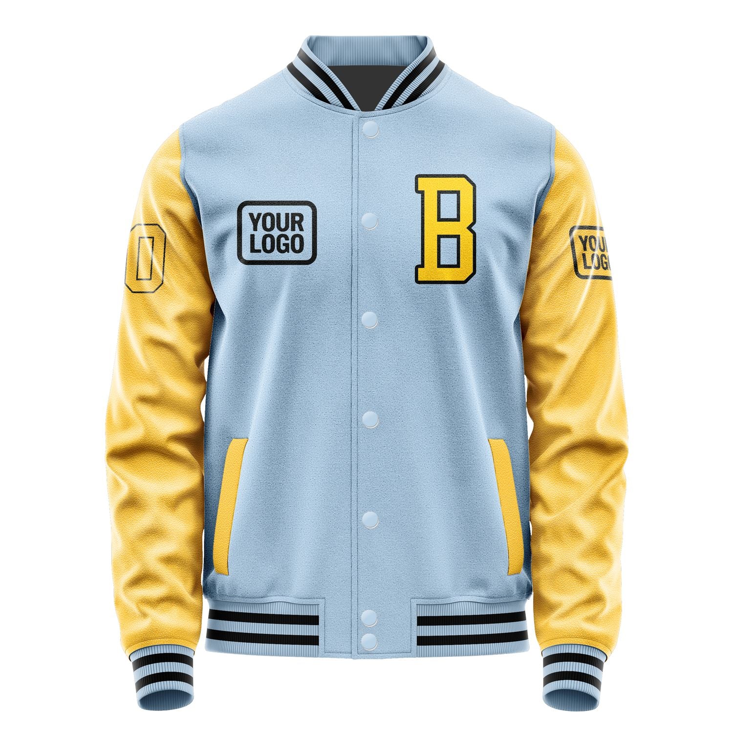Custom Light Blue Gold Jacket JA080830081717303017