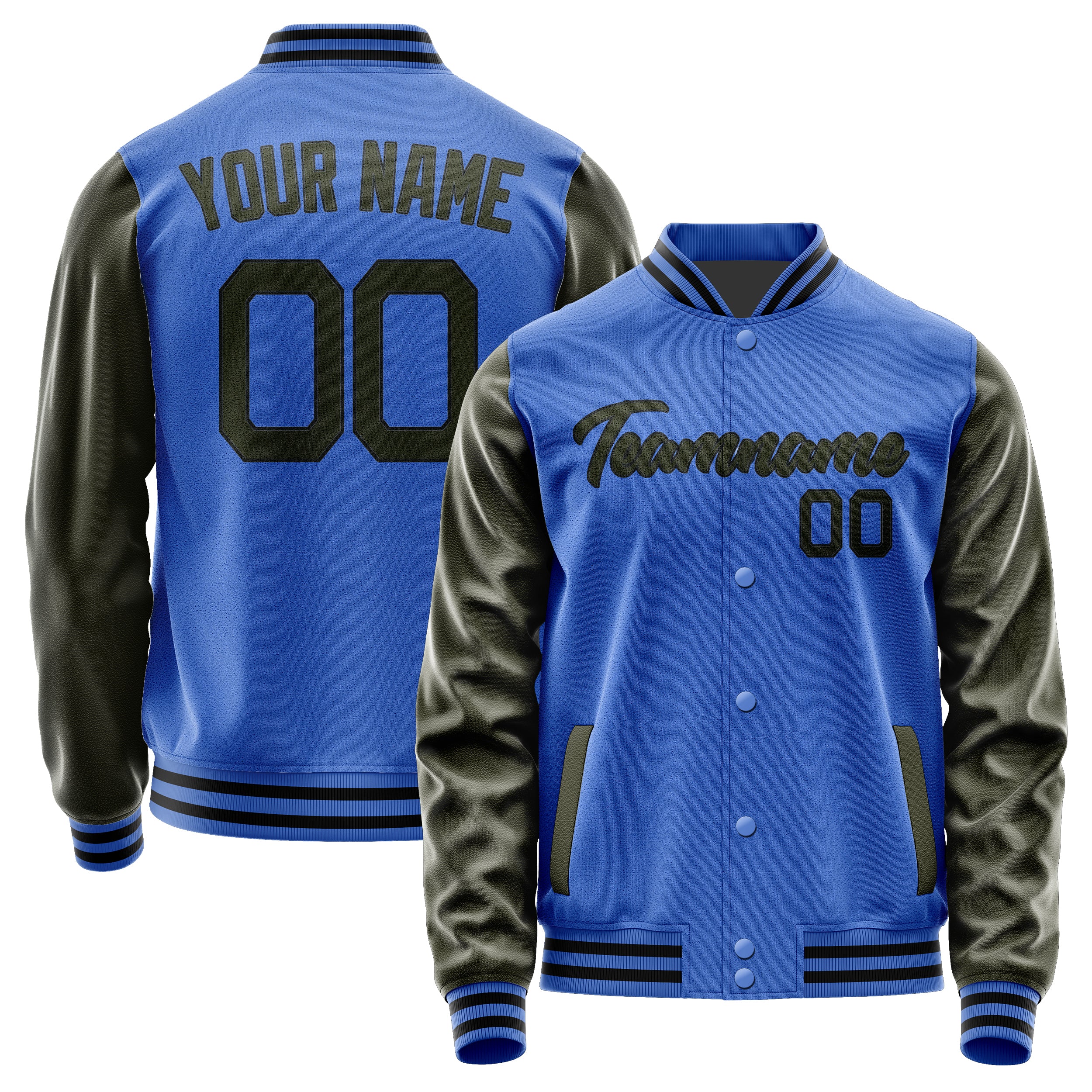Custom Sky Blue Olive Jacket JA0909020917B21702