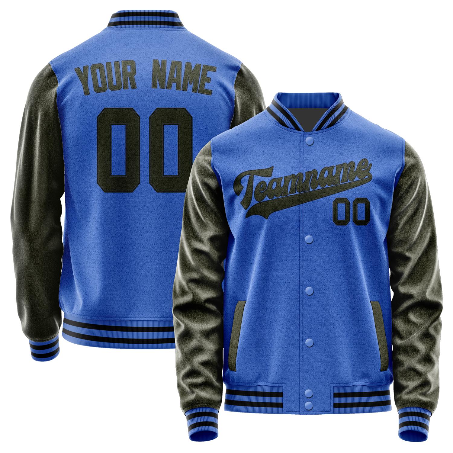 Custom Sky Blue Olive Jacket JA0909020917B31702