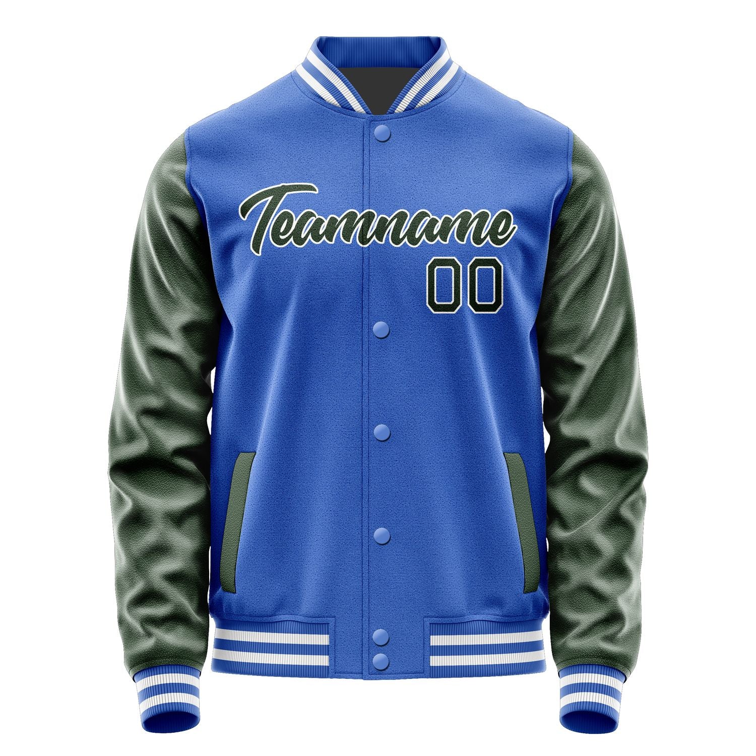 Custom Sky Blue Dark Green Jacket JA0909060918B21806