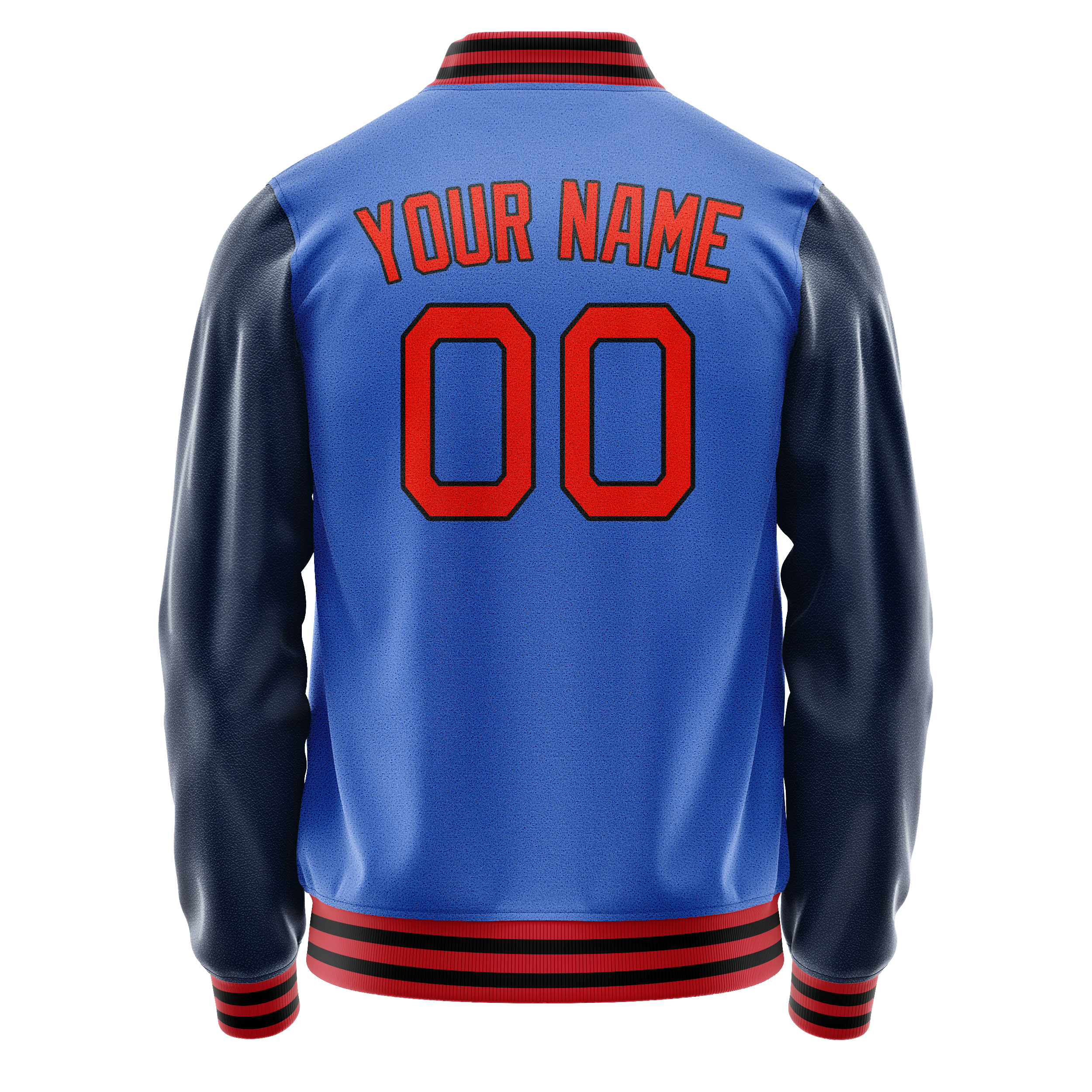 Custom Electric-Blue Navy Solid Color Varsity Letterman Jacket JA02240617YH126