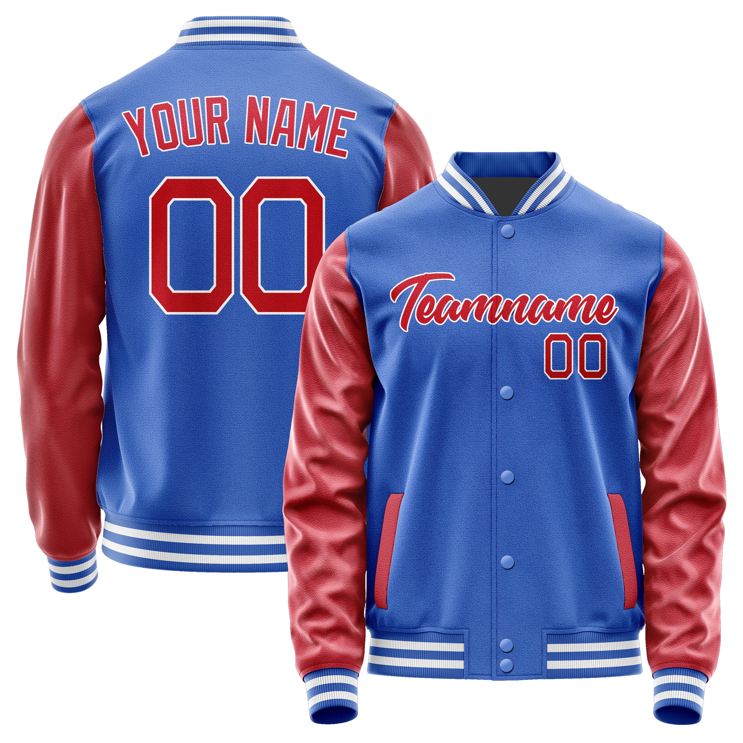 Custom Sky Blue Red Jacket JA0909140918B21814