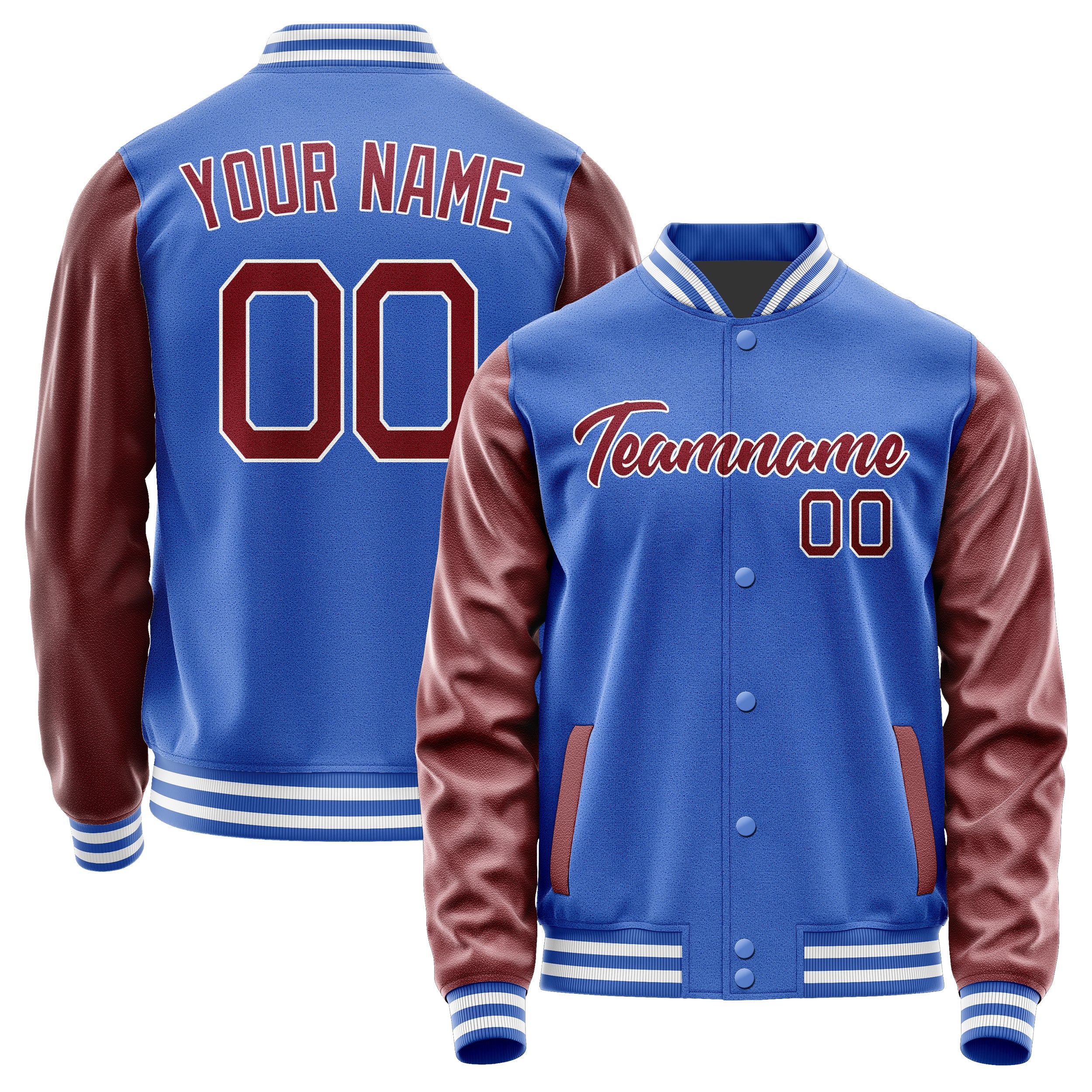 Custom Sky Blue Crimson Red Jacket JA0909150918B21815