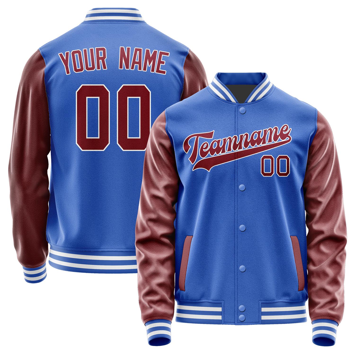 Custom Sky Blue Crimson Red Jacket JA0909150918B31815