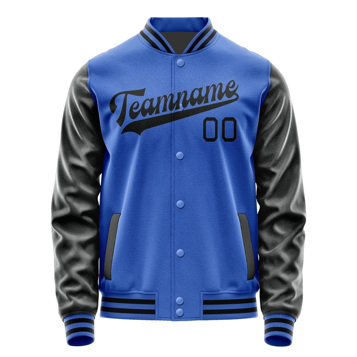 Custom Sky Blue Black Jacket JA0909170917B31717
